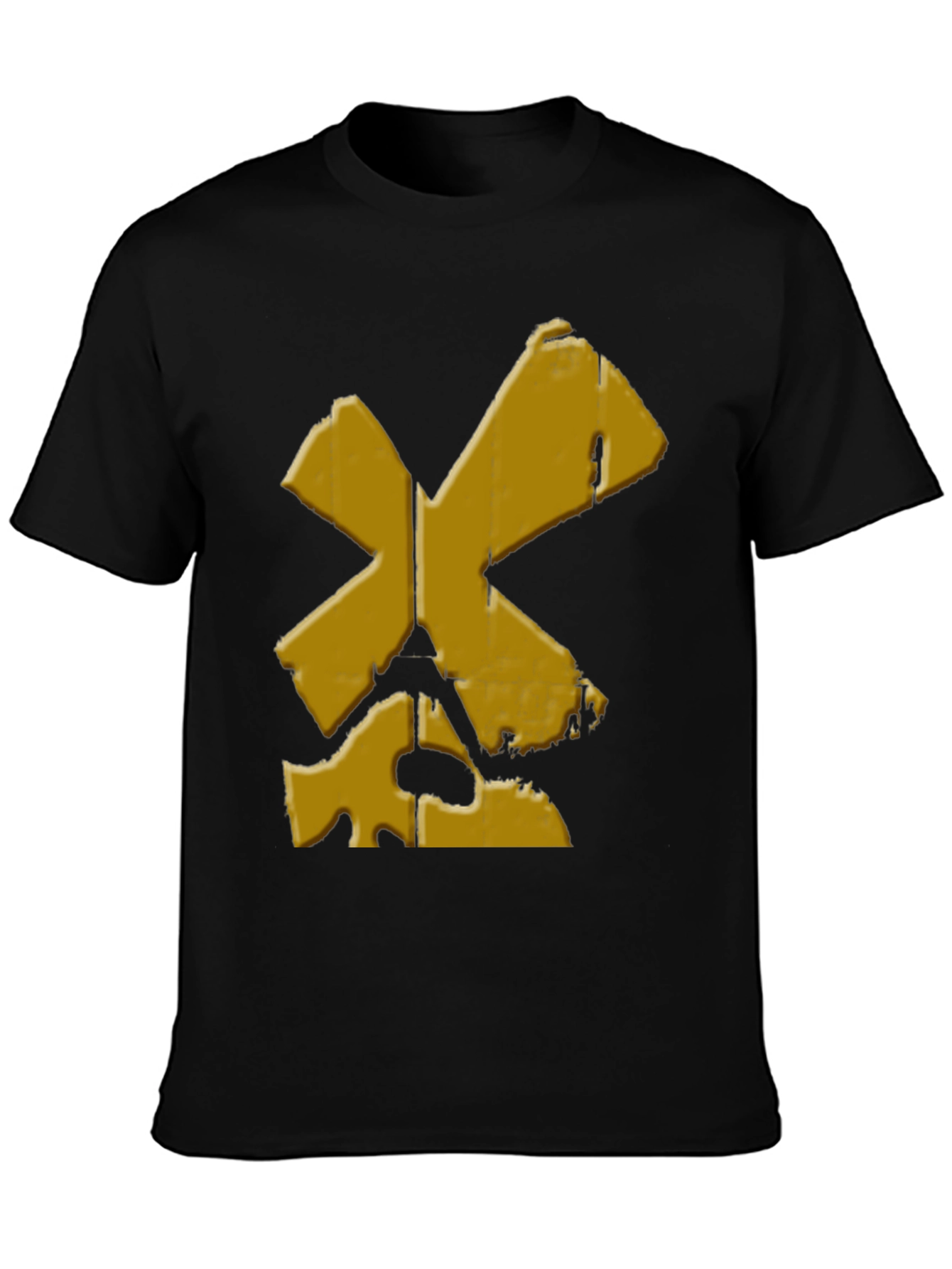 Distressed Yellow X Black T-Shirt