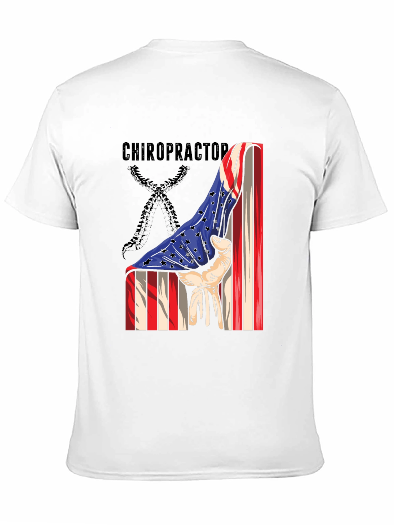 Chiropractor American Flag Graphic T-Shirt