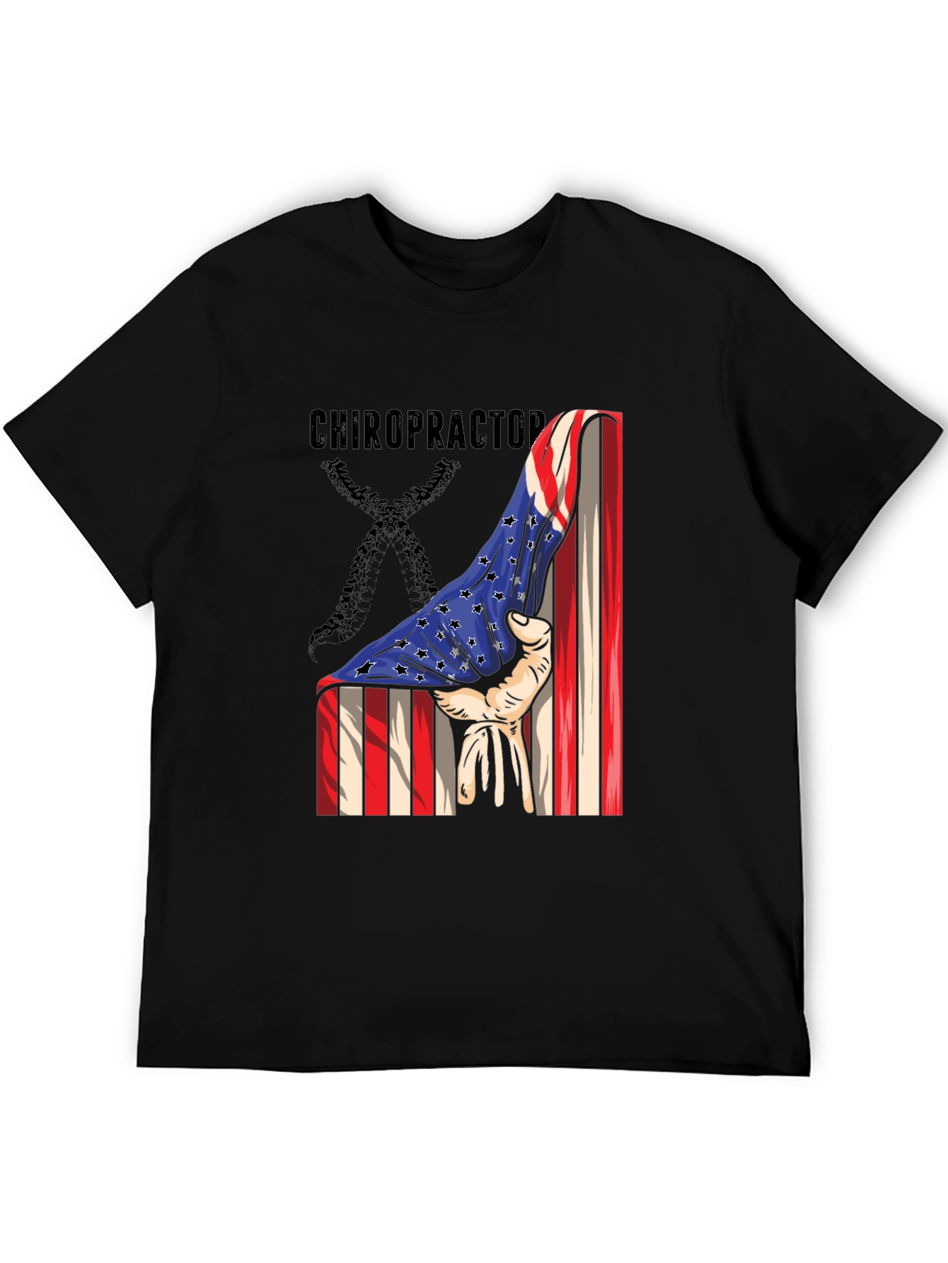 Chiropractor American Flag Graphic T-Shirt