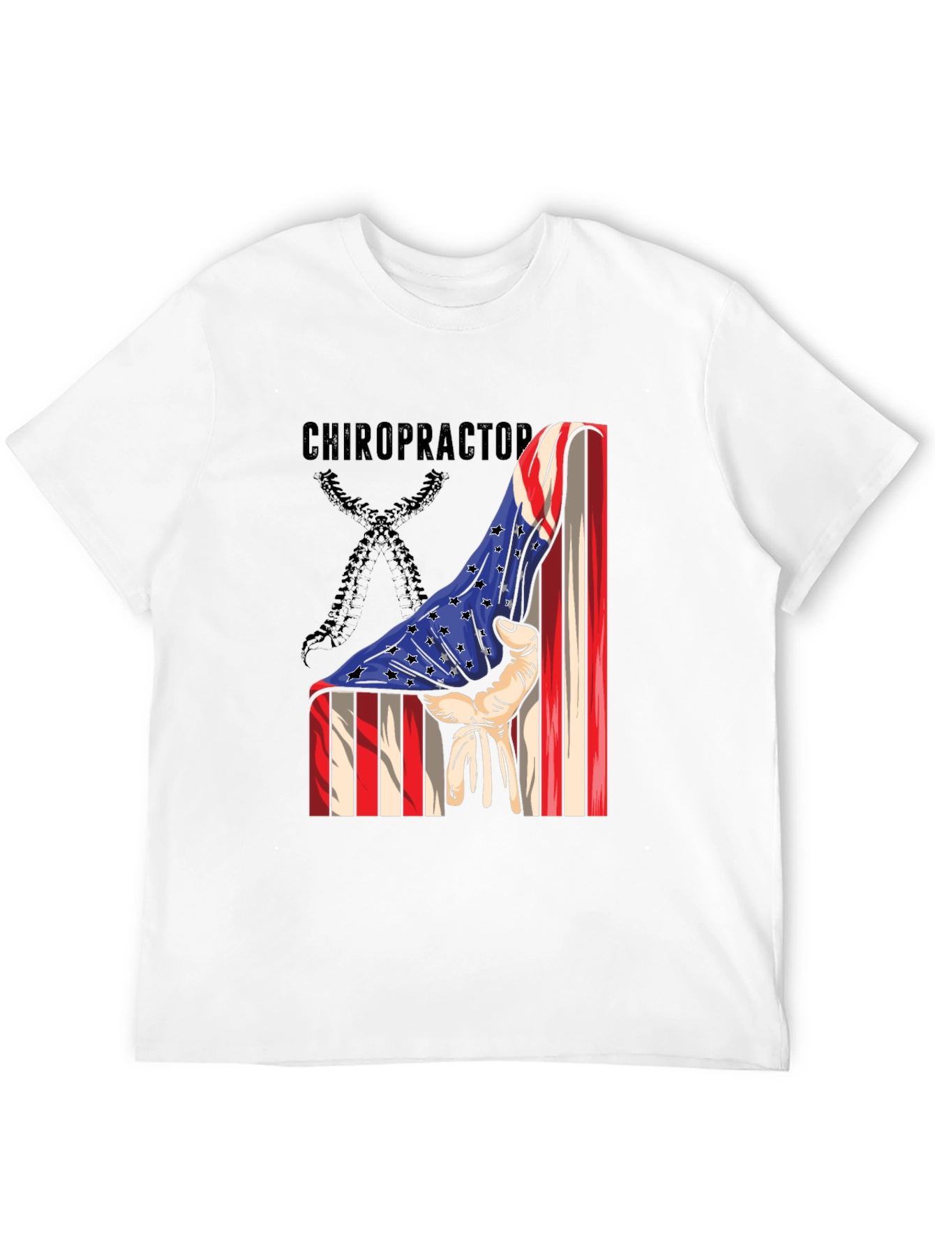 Chiropractor American Flag Graphic T-Shirt