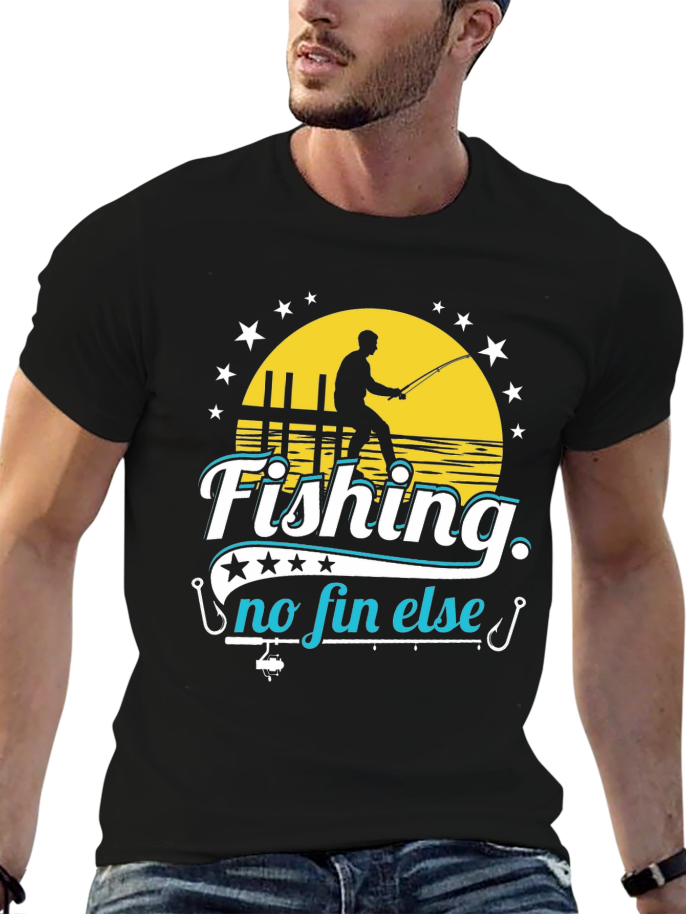 Fishing No Fin Else Black T-Shirt