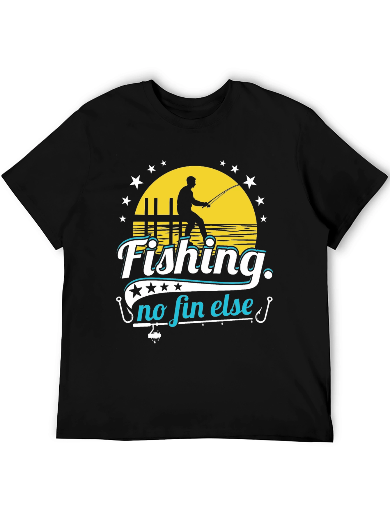 Fishing No Fin Else Black T-Shirt