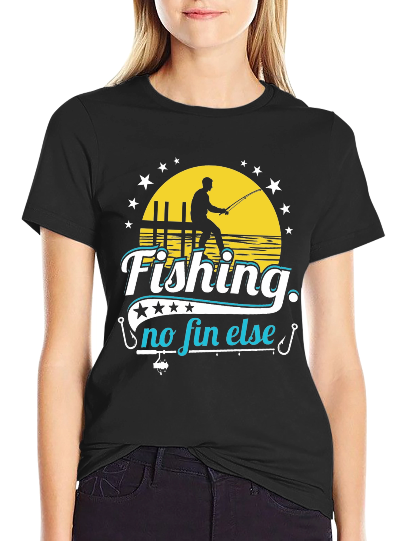 Fishing No Fin Else Black T-Shirt