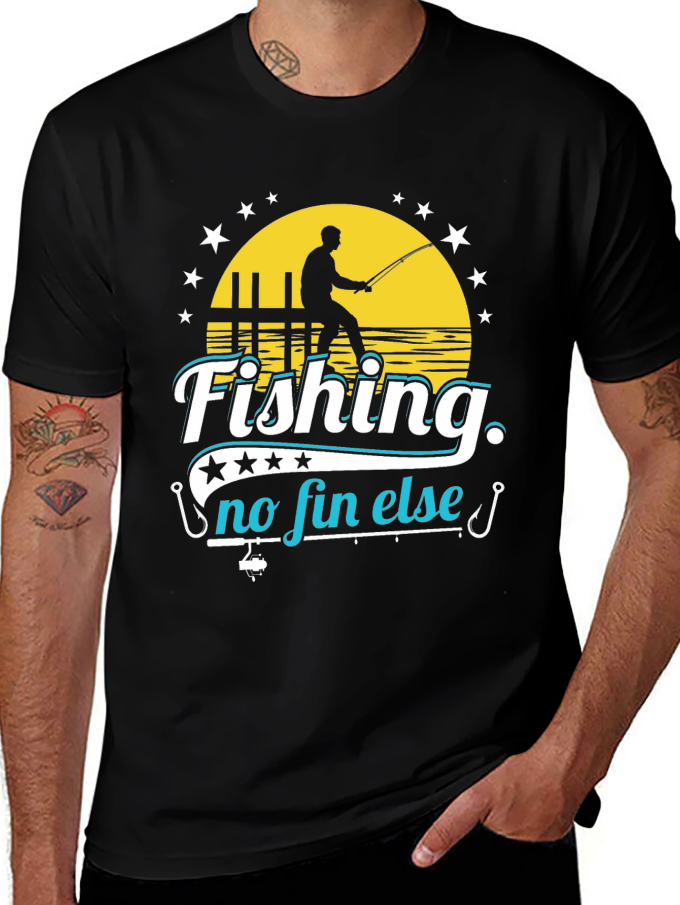 Fishing No Fin Else Black T-Shirt