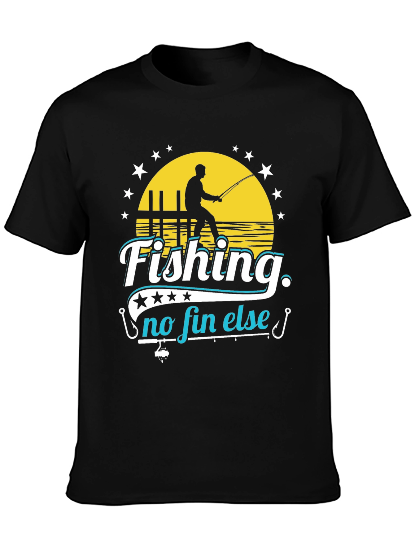 Fishing No Fin Else Black T-Shirt