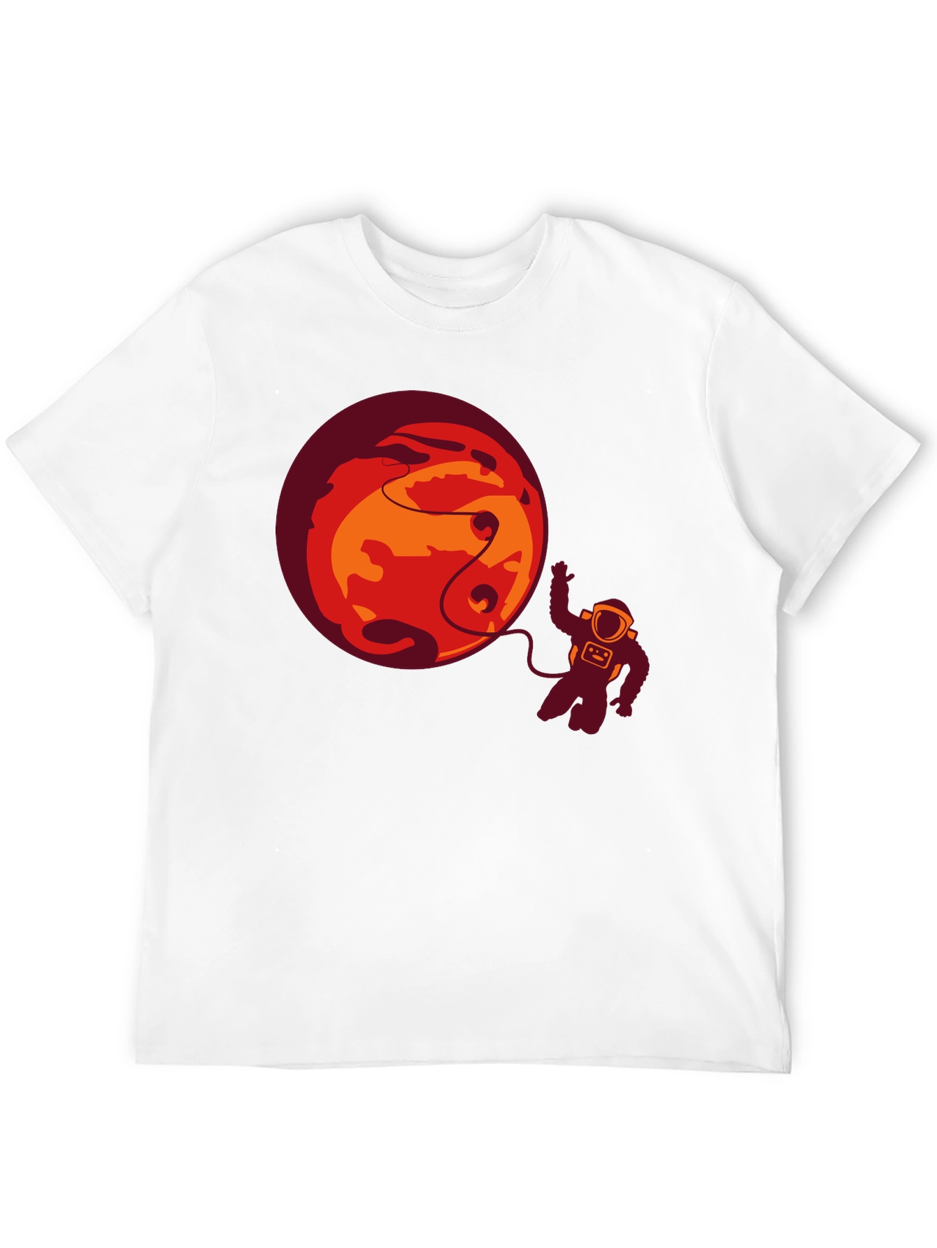 Astronaut & Planet Graphic Tee - Black Casual T-Shirt