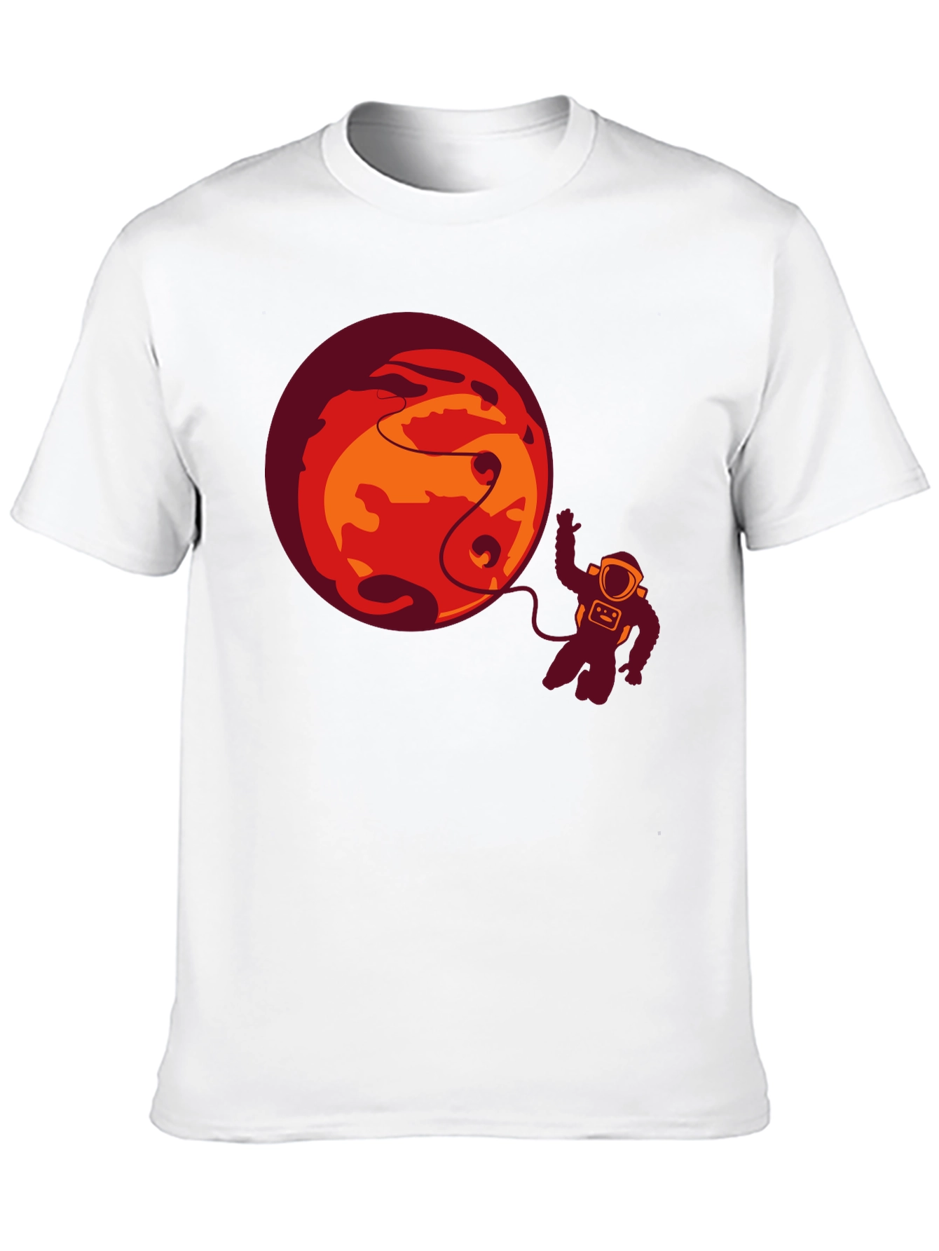 Astronaut & Planet Graphic Tee - Black Casual T-Shirt