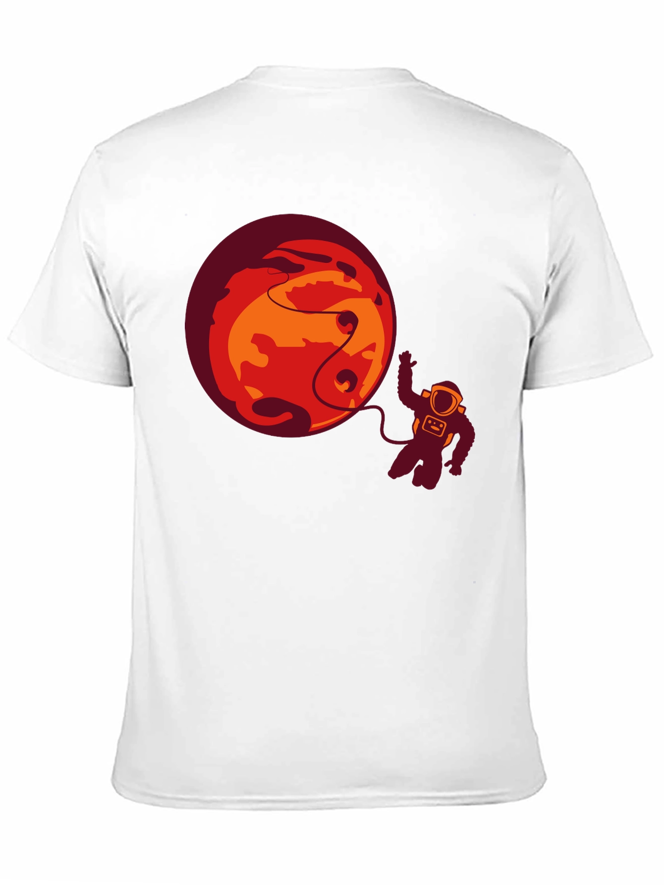 Astronaut & Planet Graphic Tee - Black Casual T-Shirt