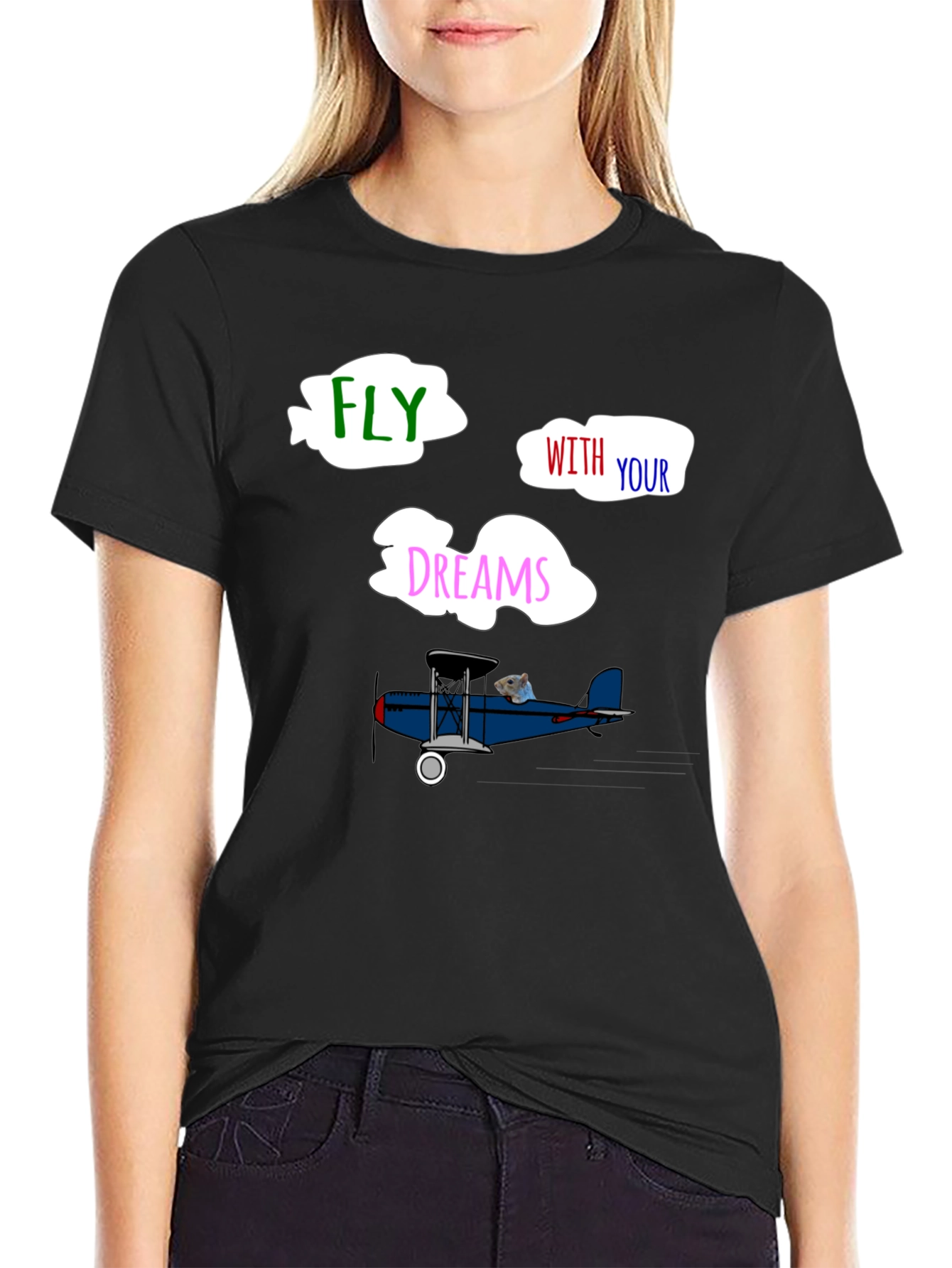 Fly With Your Dreams T-Shirt - Unique Airplane Design