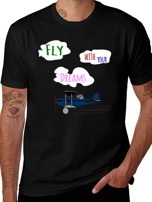 Fly With Your Dreams T-Shirt - Unique Airplane Design