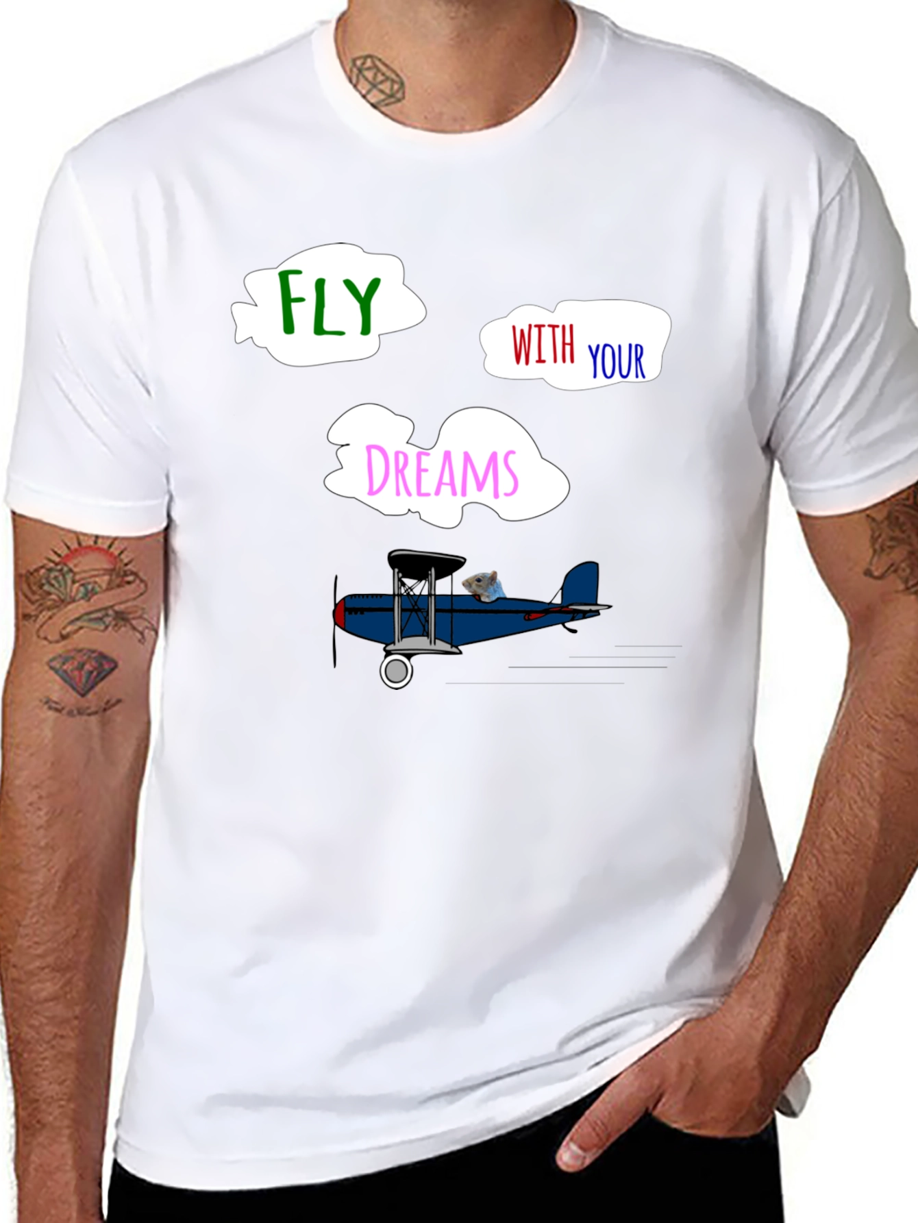 Fly With Your Dreams T-Shirt - Unique Airplane Design