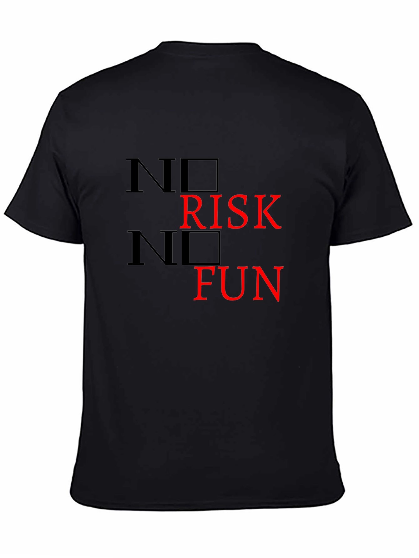 No Risk No Fun Black Graphic Tee