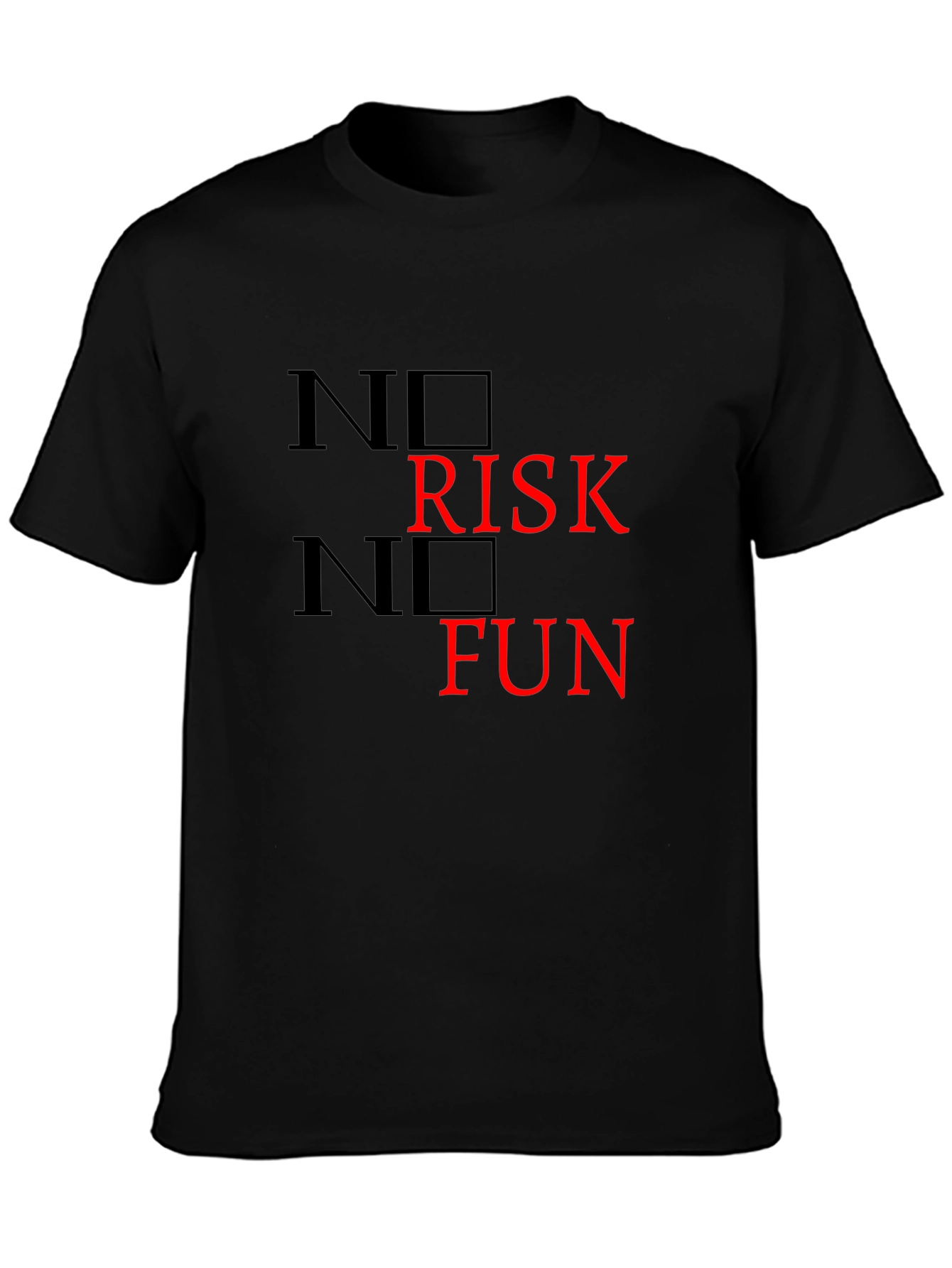 No Risk No Fun Black Graphic Tee