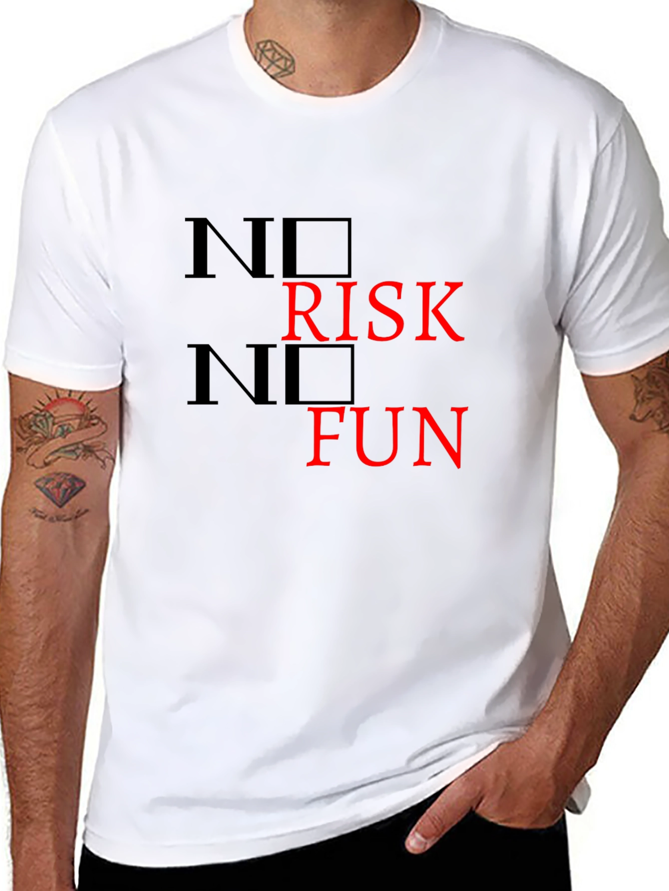 No Risk No Fun Black Graphic Tee
