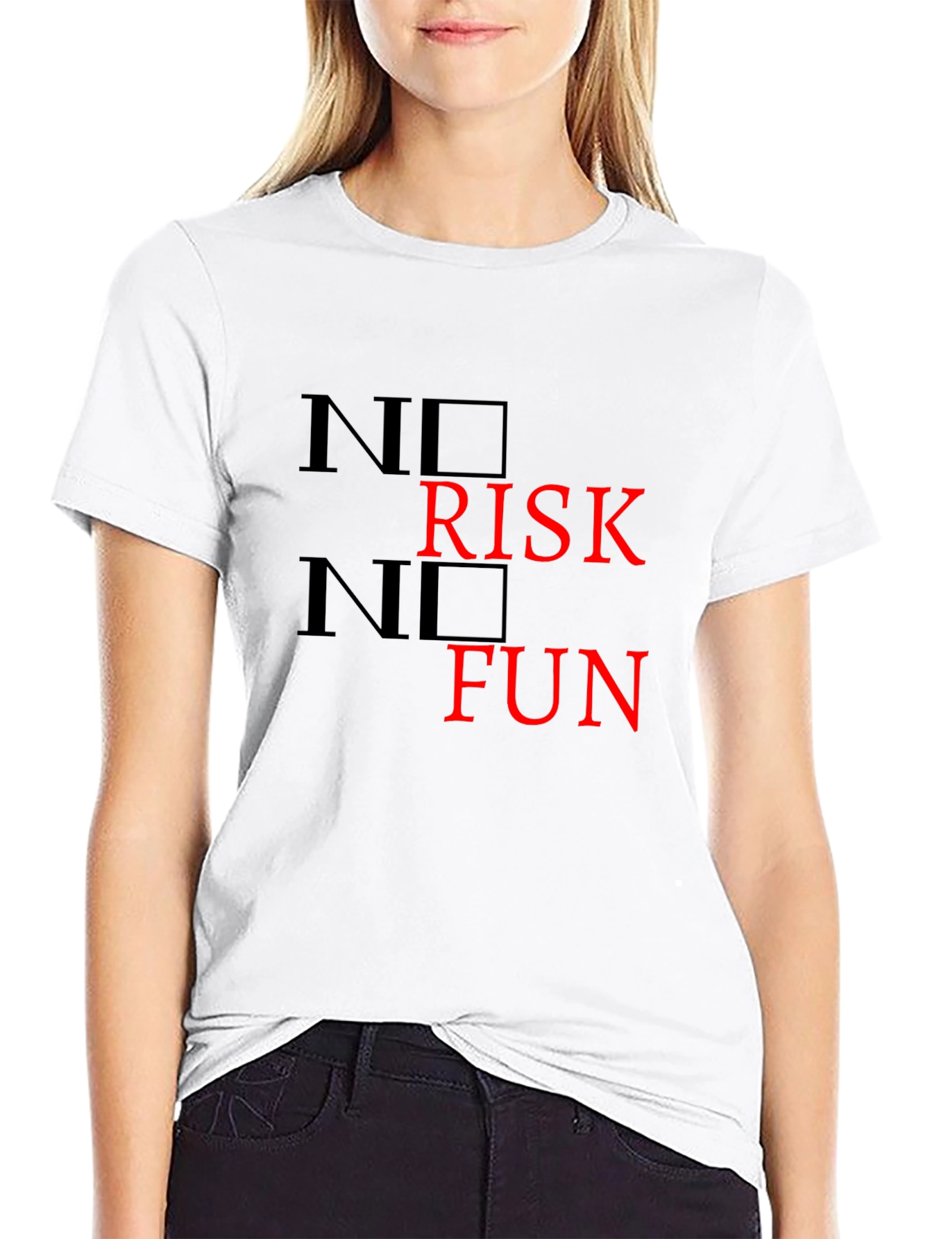 No Risk No Fun Black Graphic Tee
