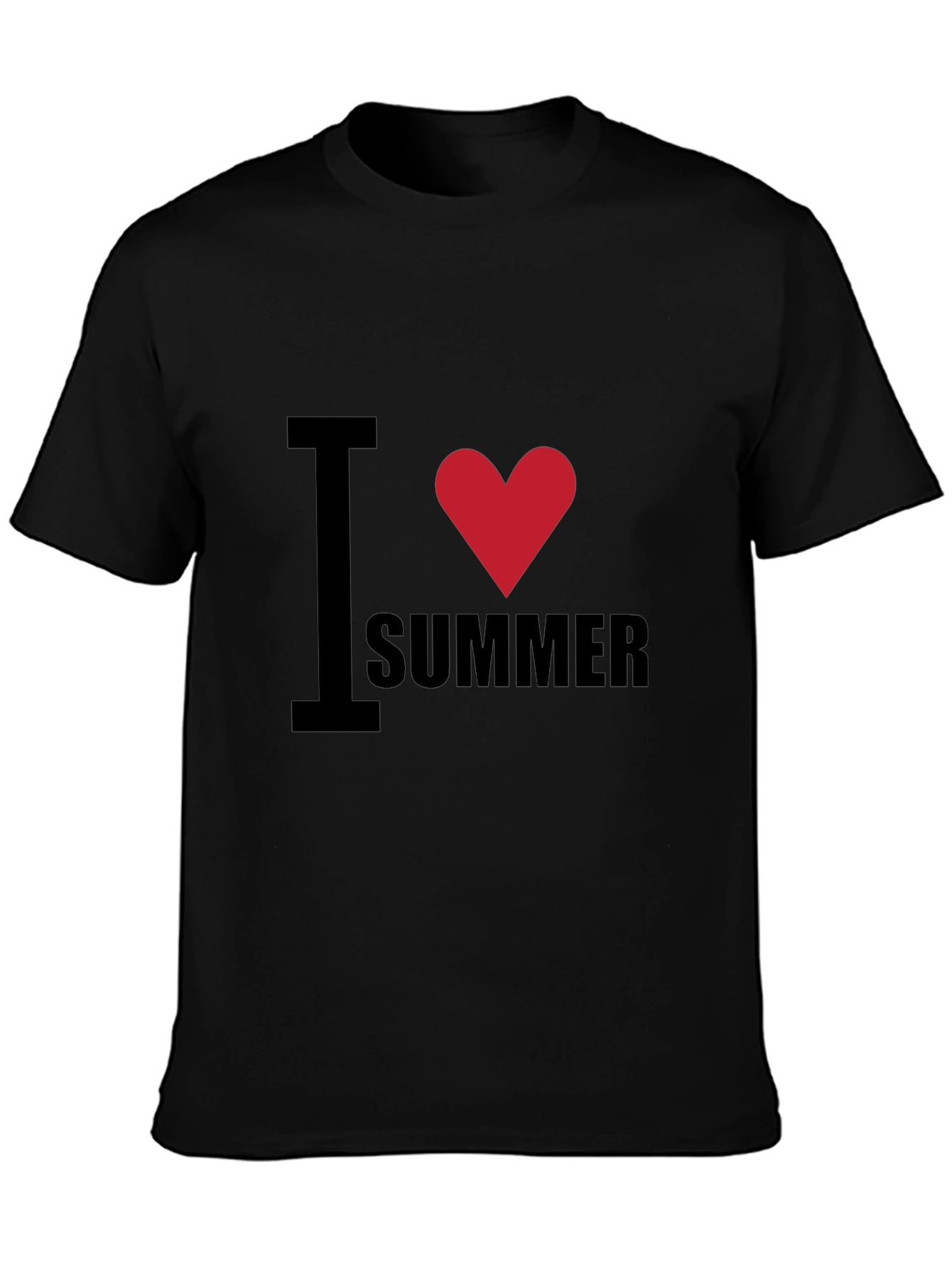 I Heart Summer T-Shirt - Black Cotton Tee