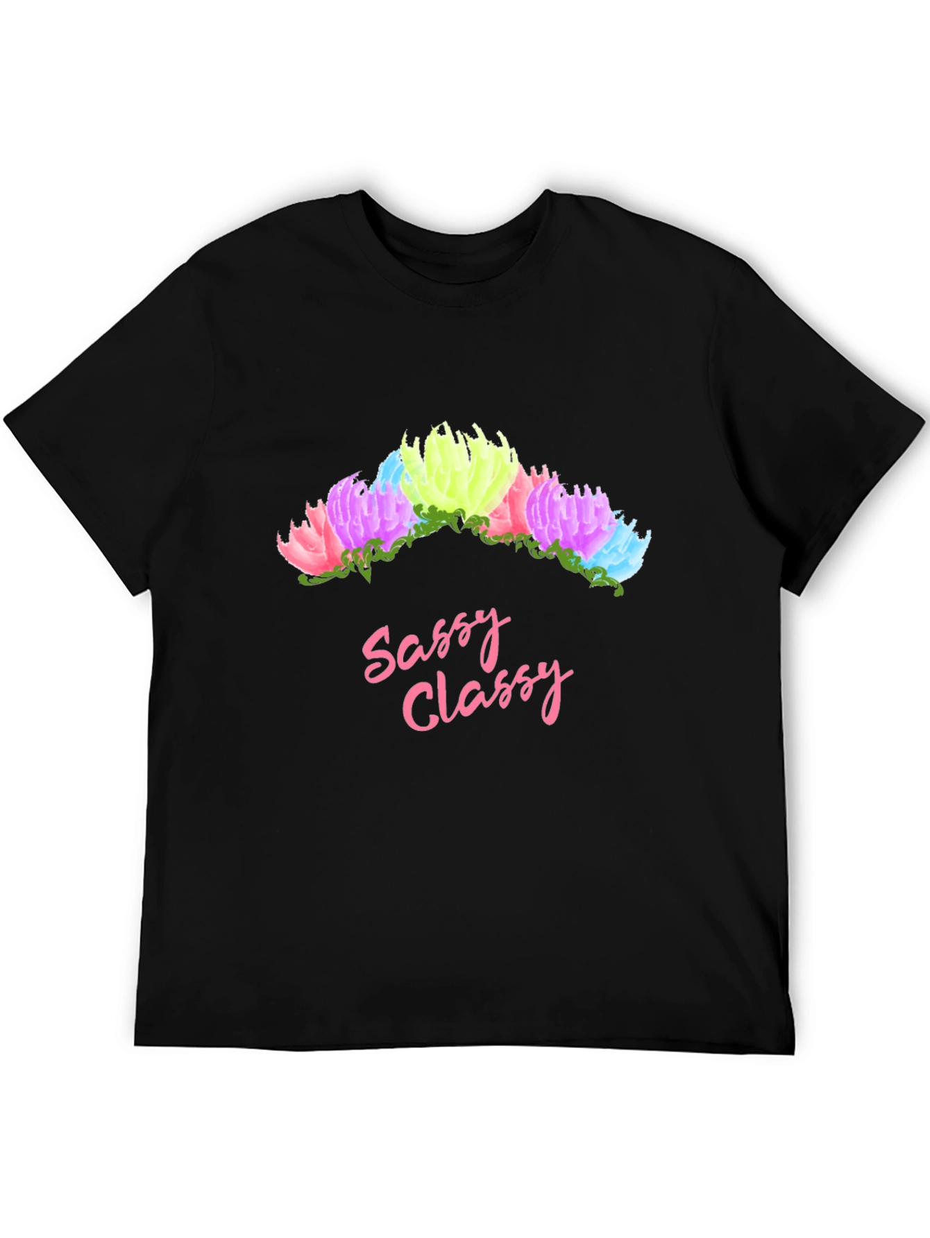 Sassy Classy Graphic Tee - Floral Crown Design