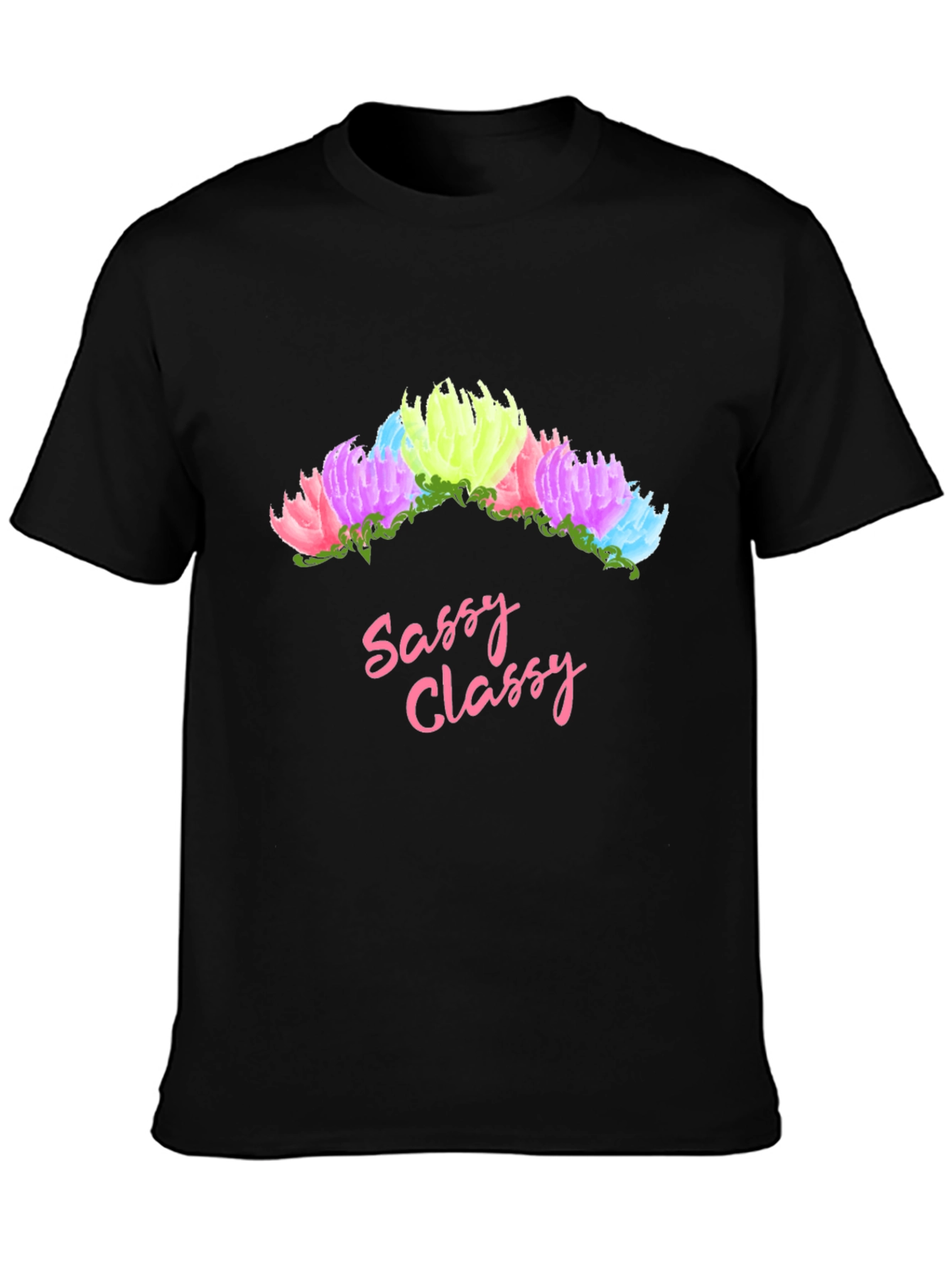 Sassy Classy Graphic Tee - Floral Crown Design