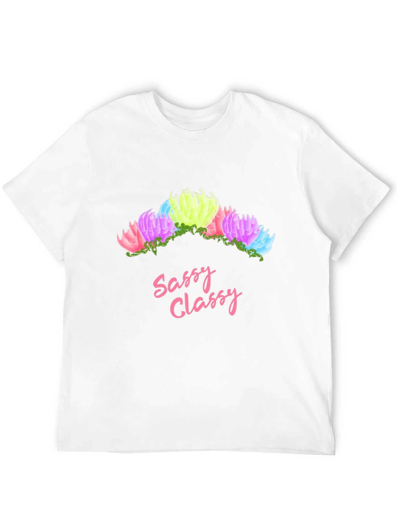 Sassy Classy Graphic Tee - Floral Crown Design
