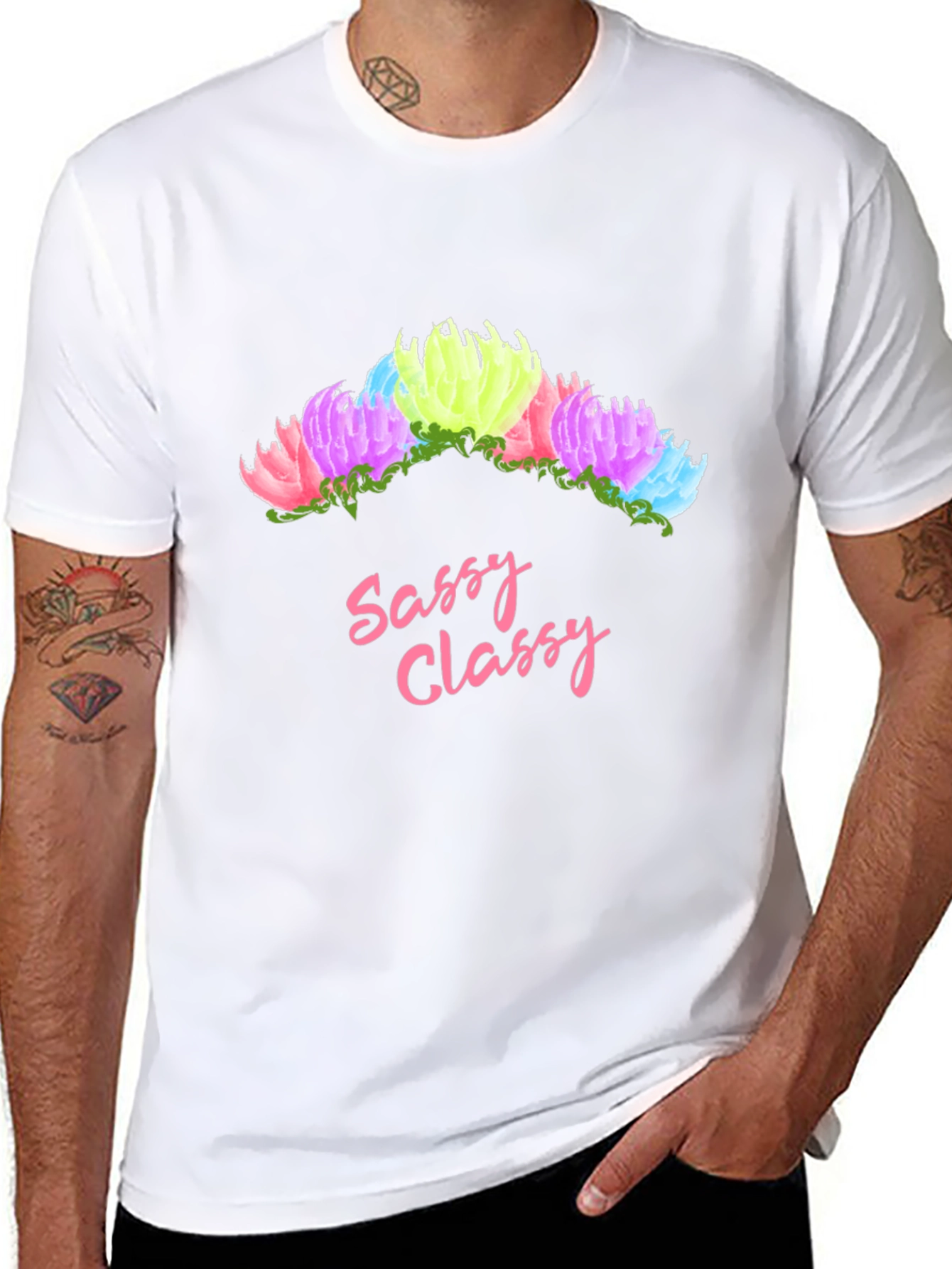 Sassy Classy Graphic Tee - Floral Crown Design