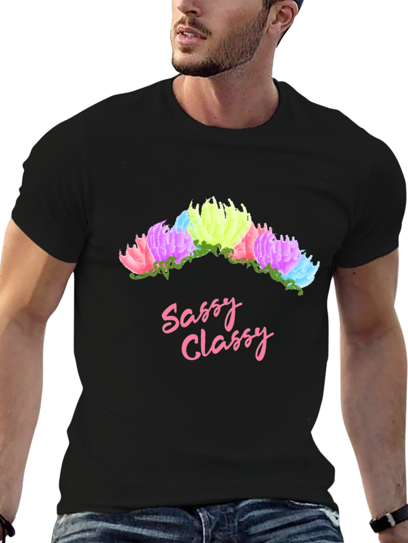 Sassy Classy Graphic Tee - Floral Crown Design