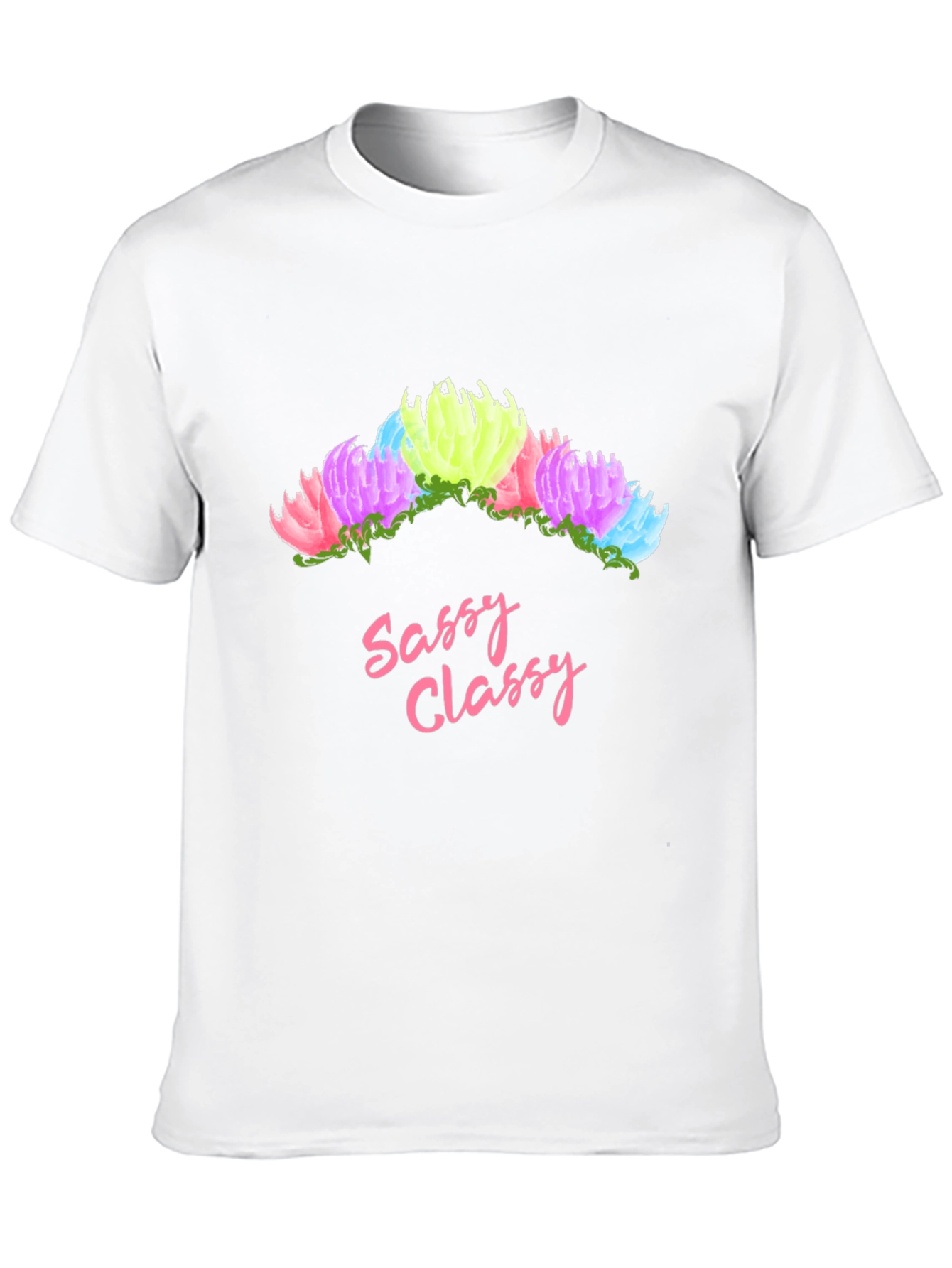 Sassy Classy Graphic Tee - Floral Crown Design
