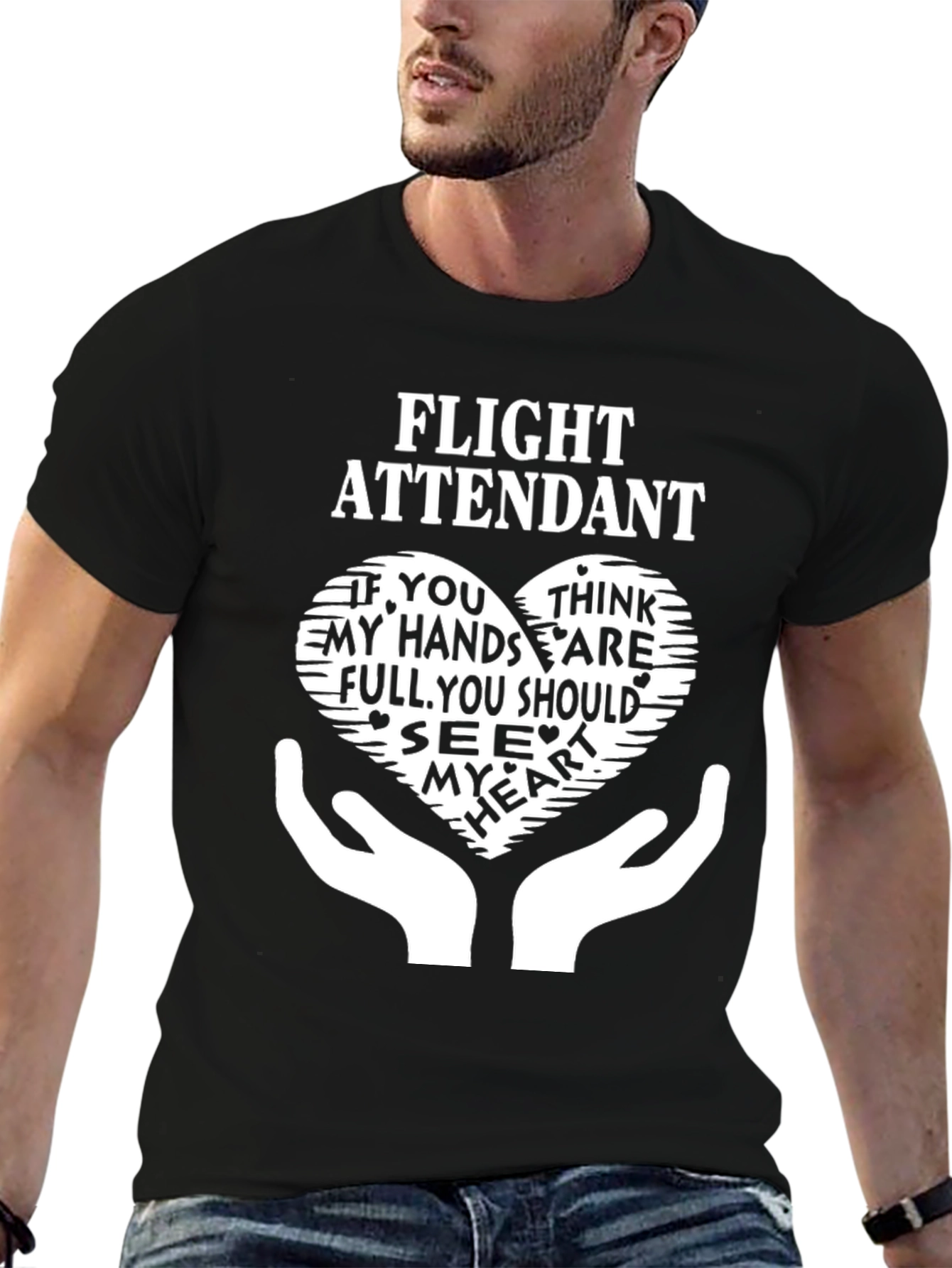 Flight Attendant Heart Graphic T-Shirt