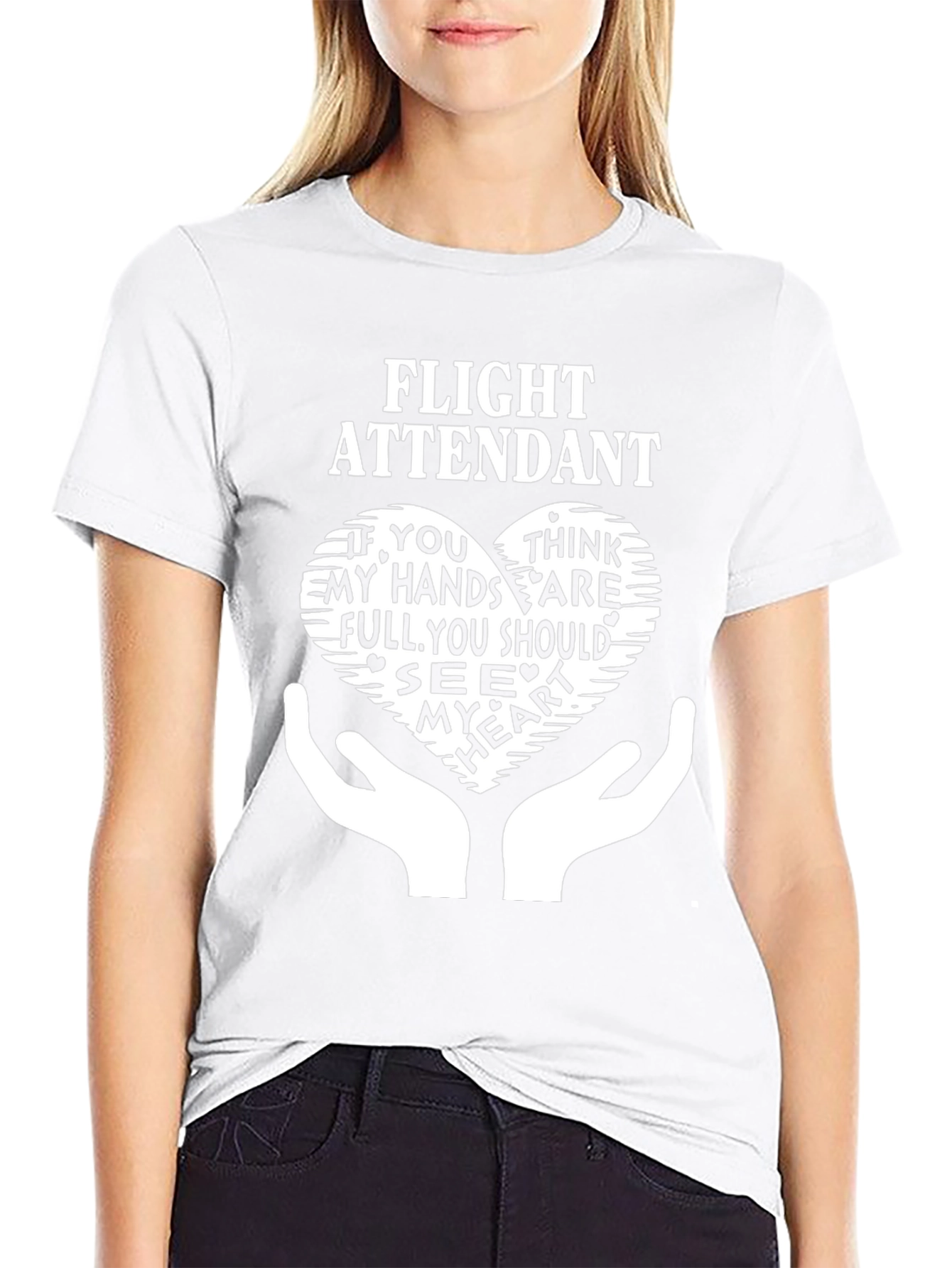 Flight Attendant Heart Graphic T-Shirt