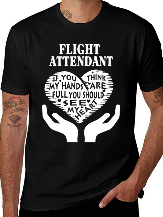 Flight Attendant Heart Graphic T-Shirt