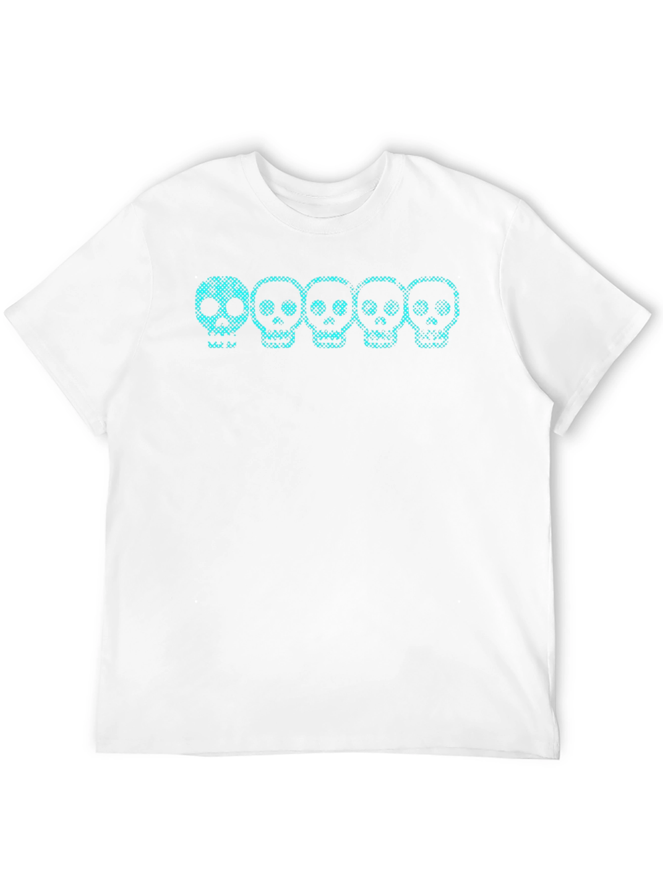 Skull Print Crew Neck Tee - Black