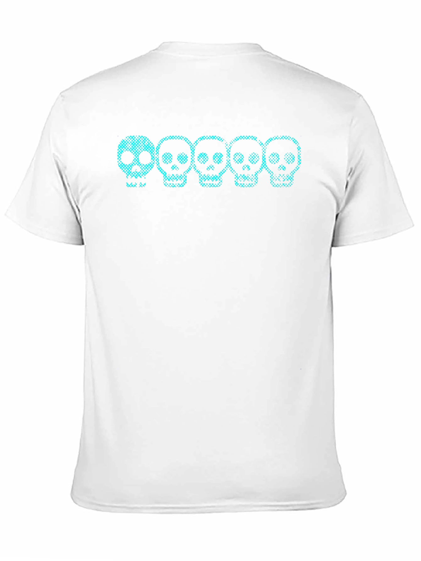 Skull Print Crew Neck Tee - Black