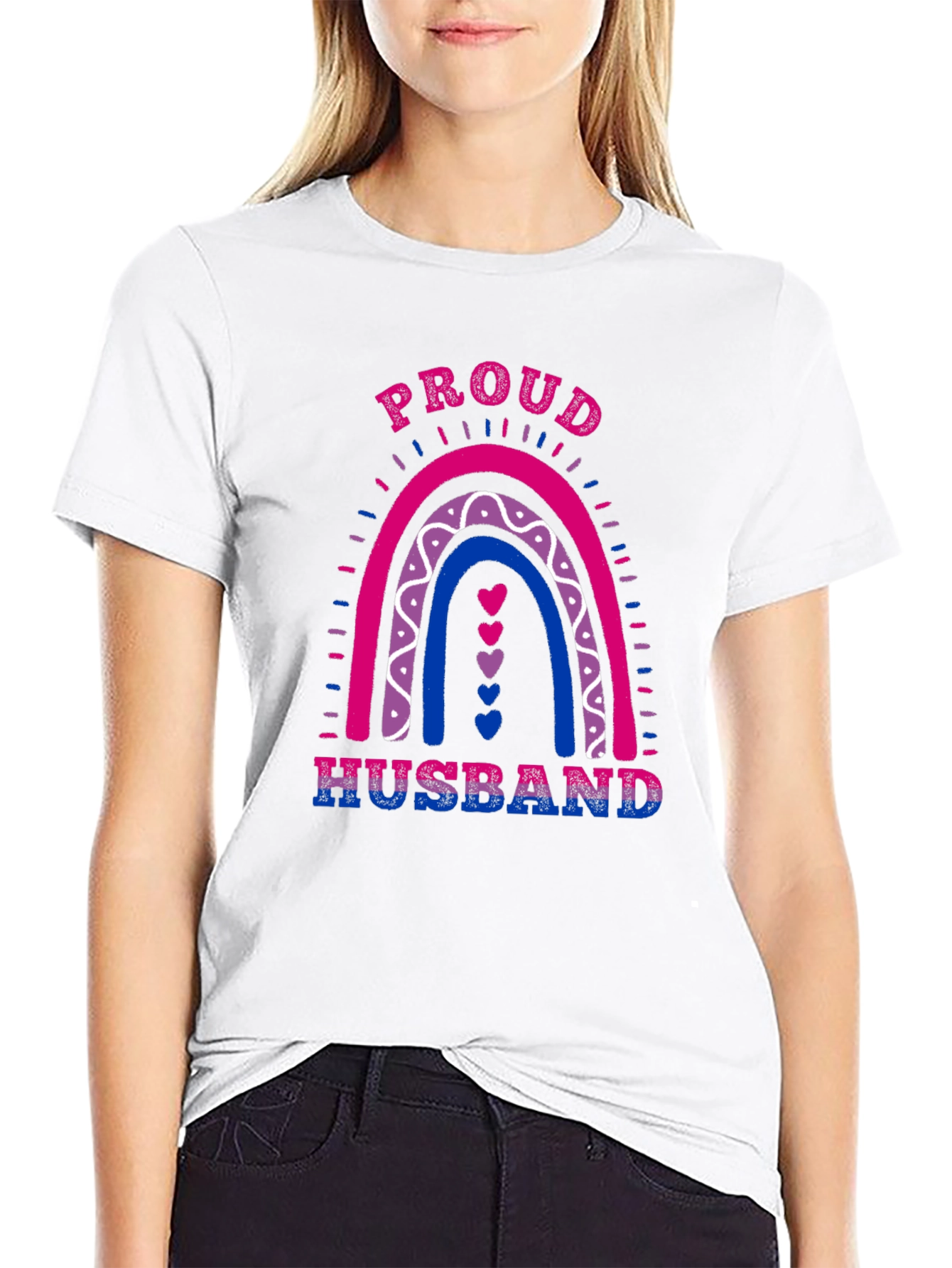 Proud Husband Bisexual Pride Rainbow T-Shirt