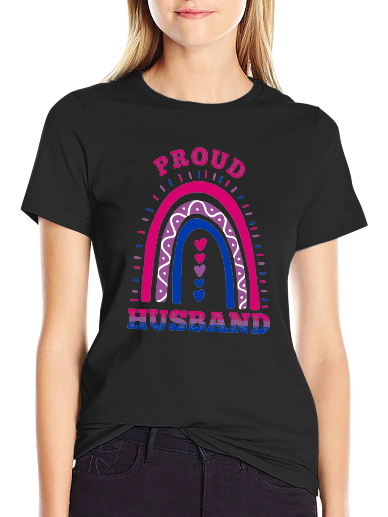 Proud Husband Bisexual Pride Rainbow T-Shirt