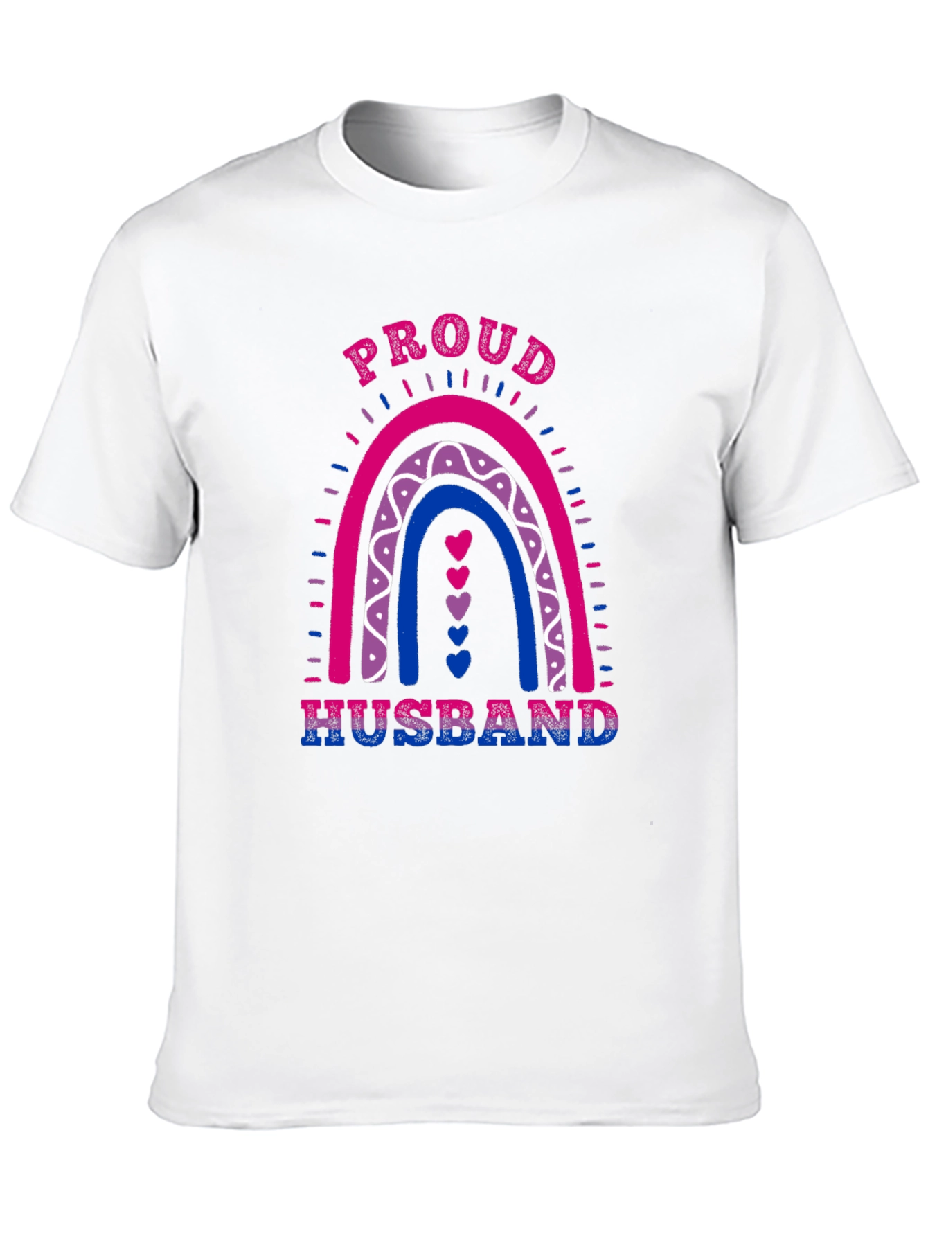 Proud Husband Bisexual Pride Rainbow T-Shirt