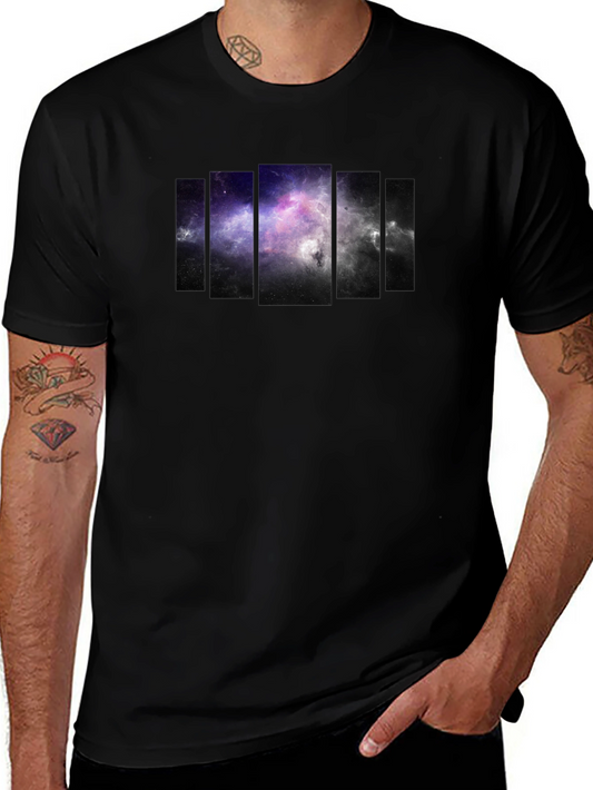 Galaxy Panel Mens Black T-Shirt