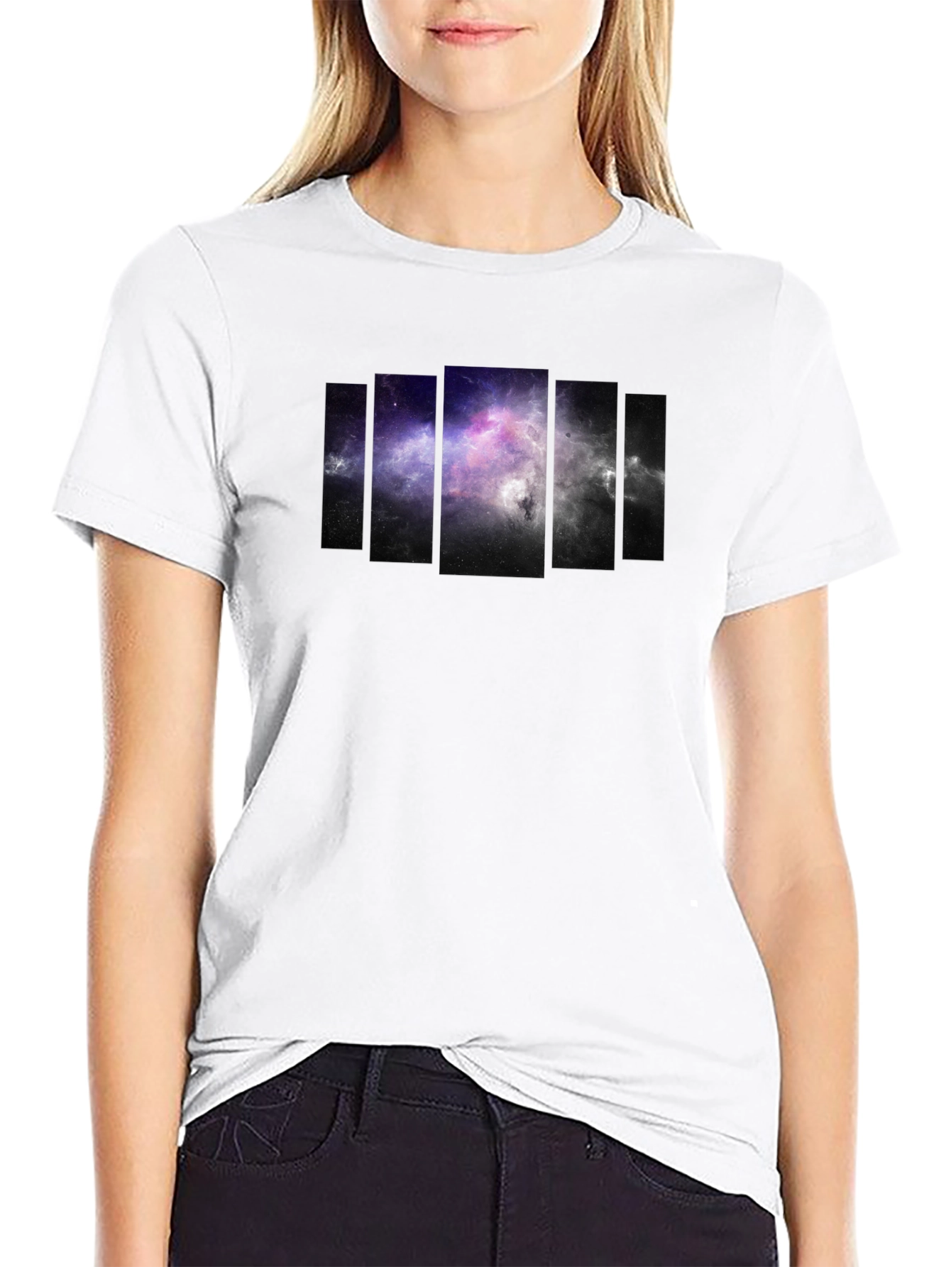 Galaxy Panel Mens Black T-Shirt