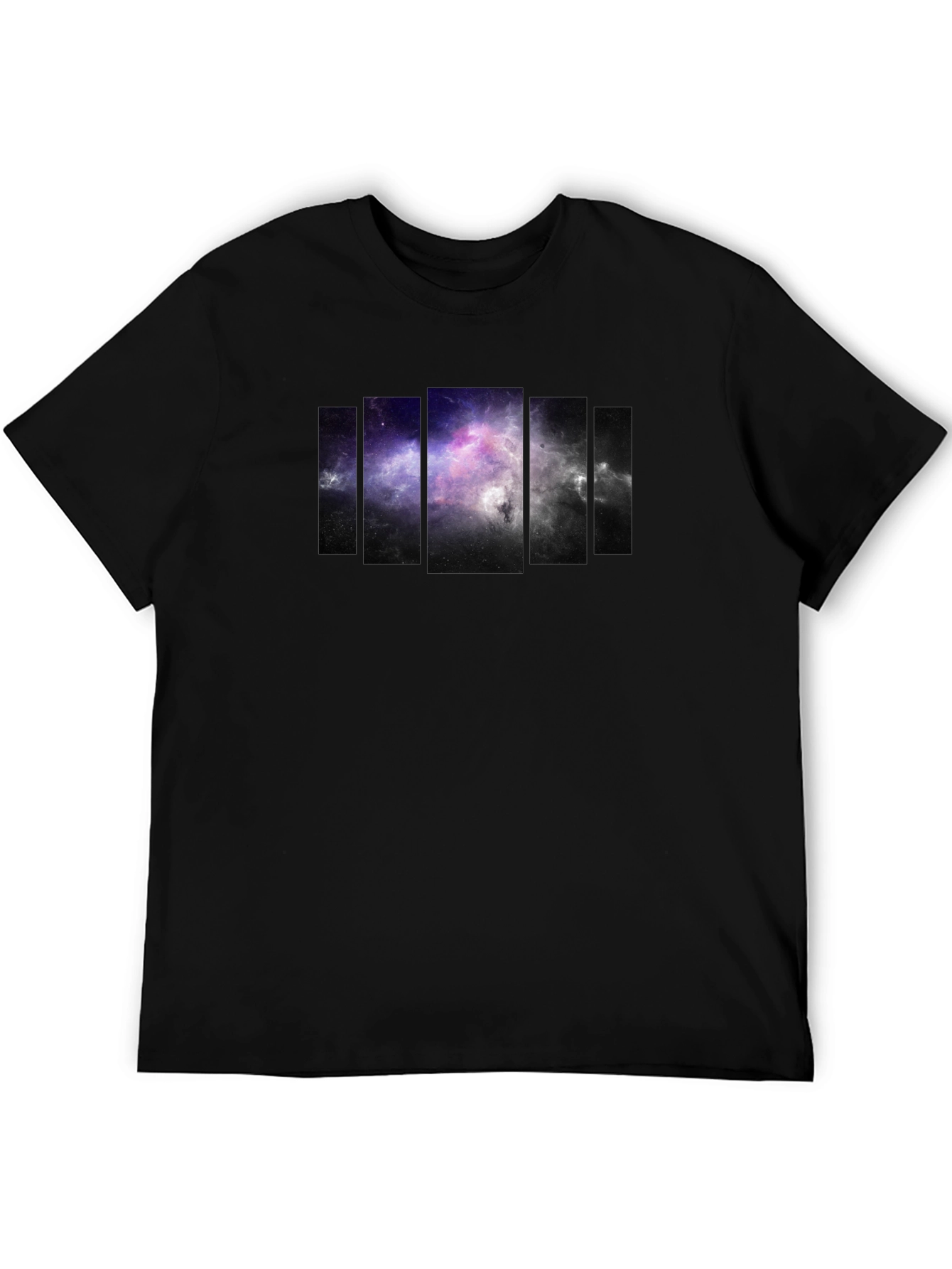 Galaxy Panel Mens Black T-Shirt