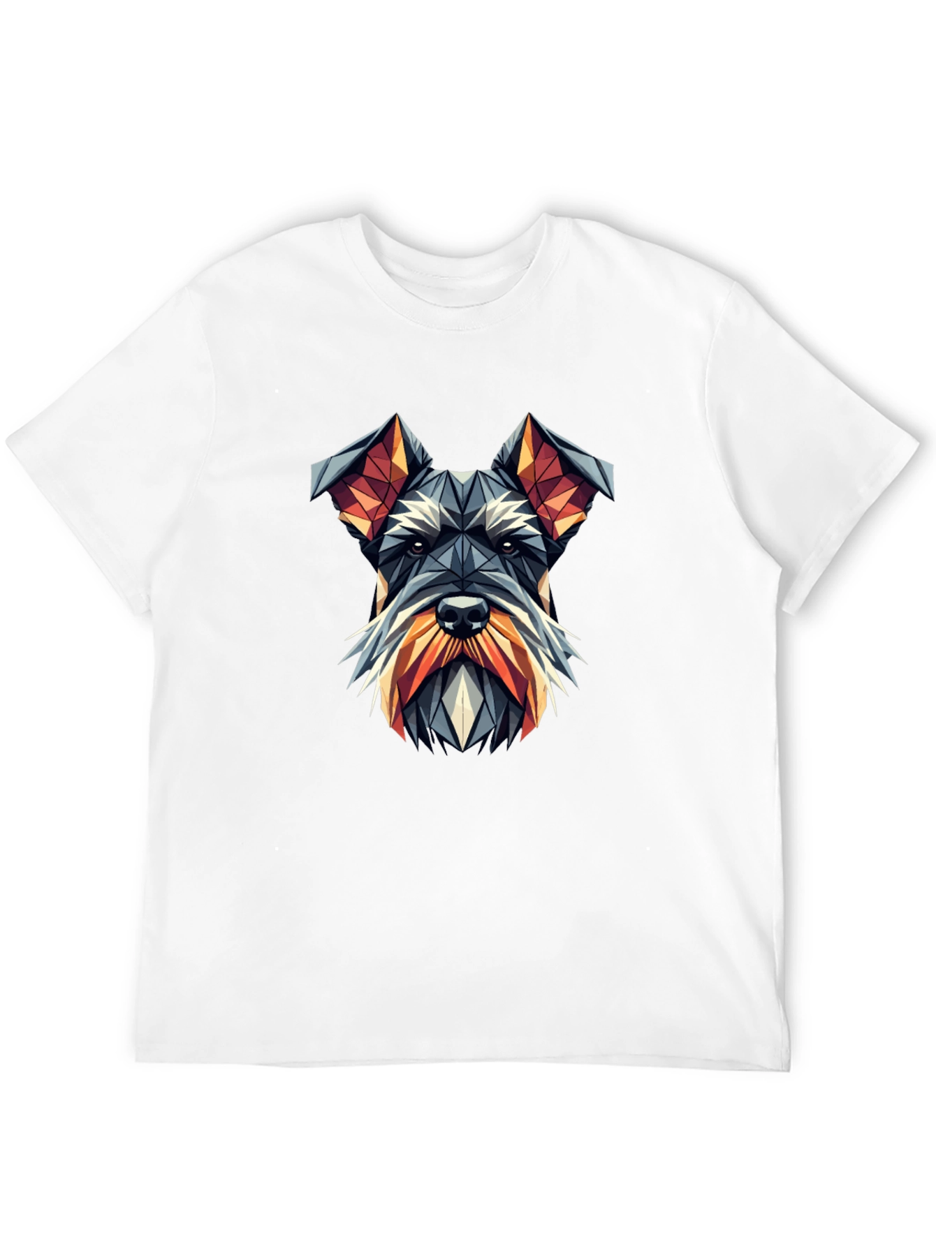 Geometric Schnauzer Dog Graphic Tee - Black