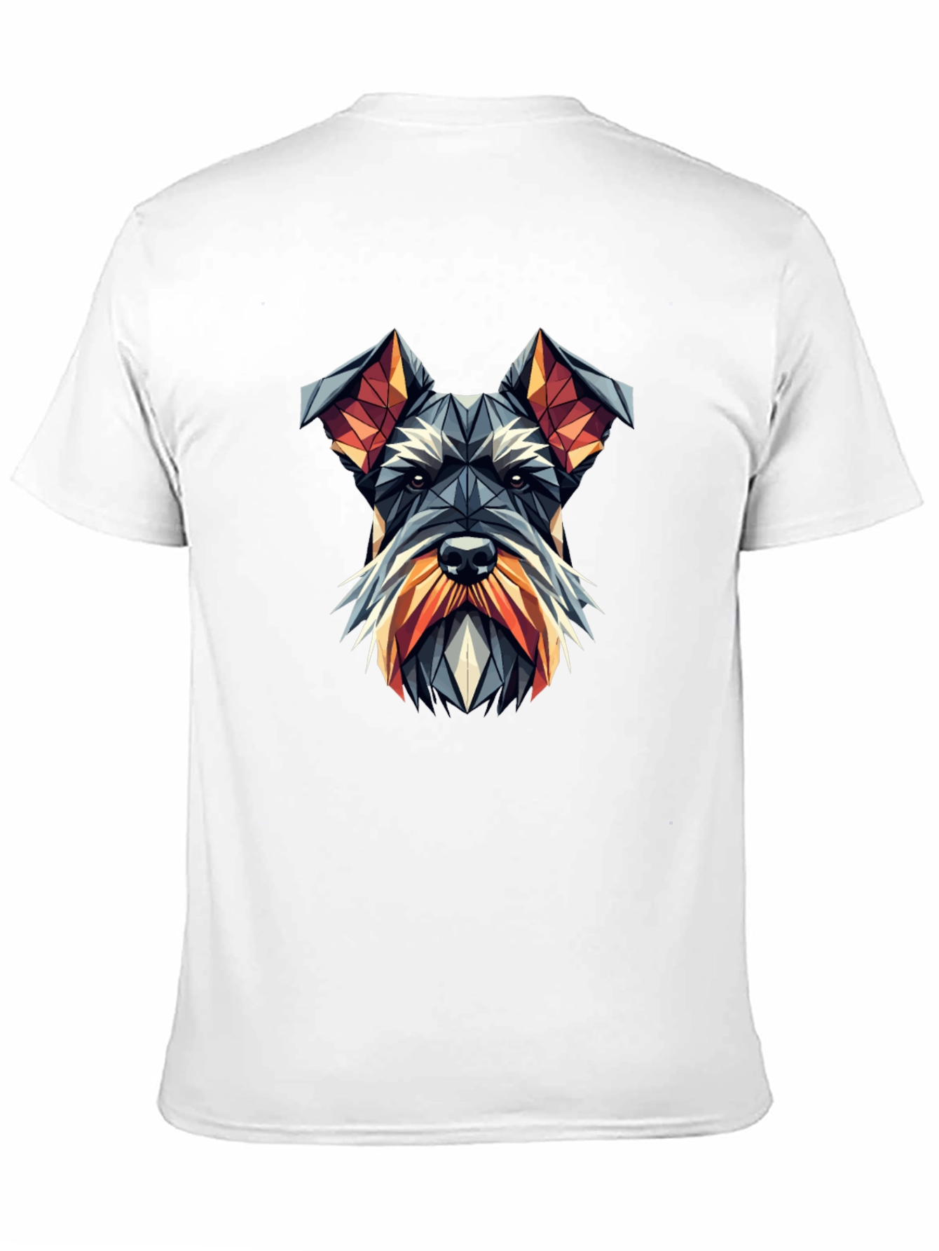 Geometric Schnauzer Dog Graphic Tee - Black