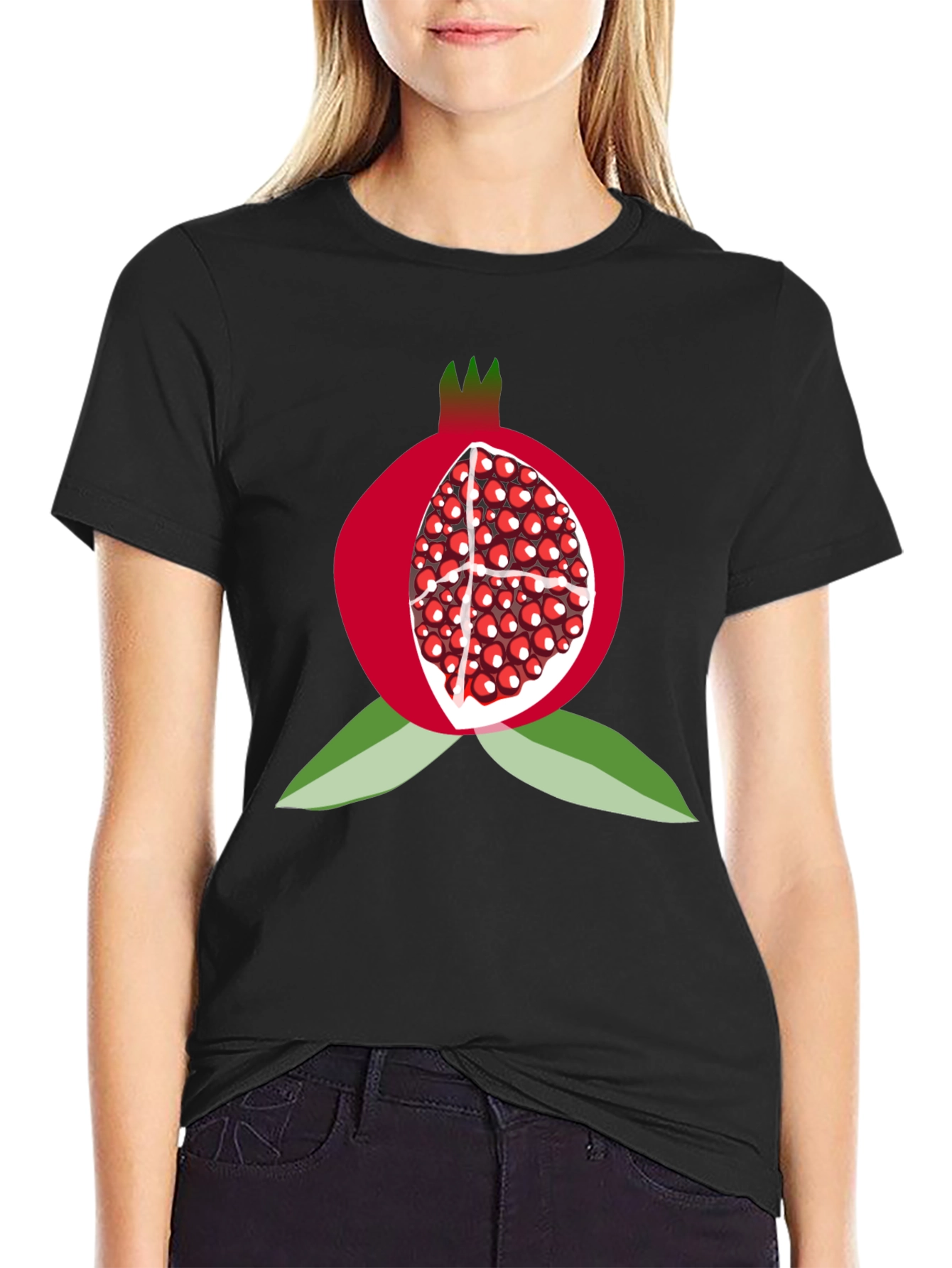 Pomegranate Graphic Tee - Fruit Lovers Black T-Shirt