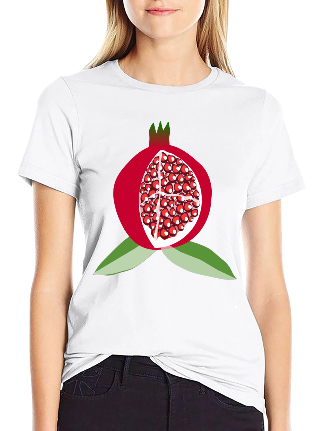 Pomegranate Graphic Tee - Fruit Lovers Black T-Shirt