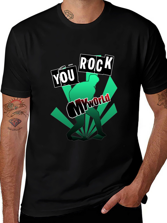 Rock My World Black T-Shirt for Music Lovers