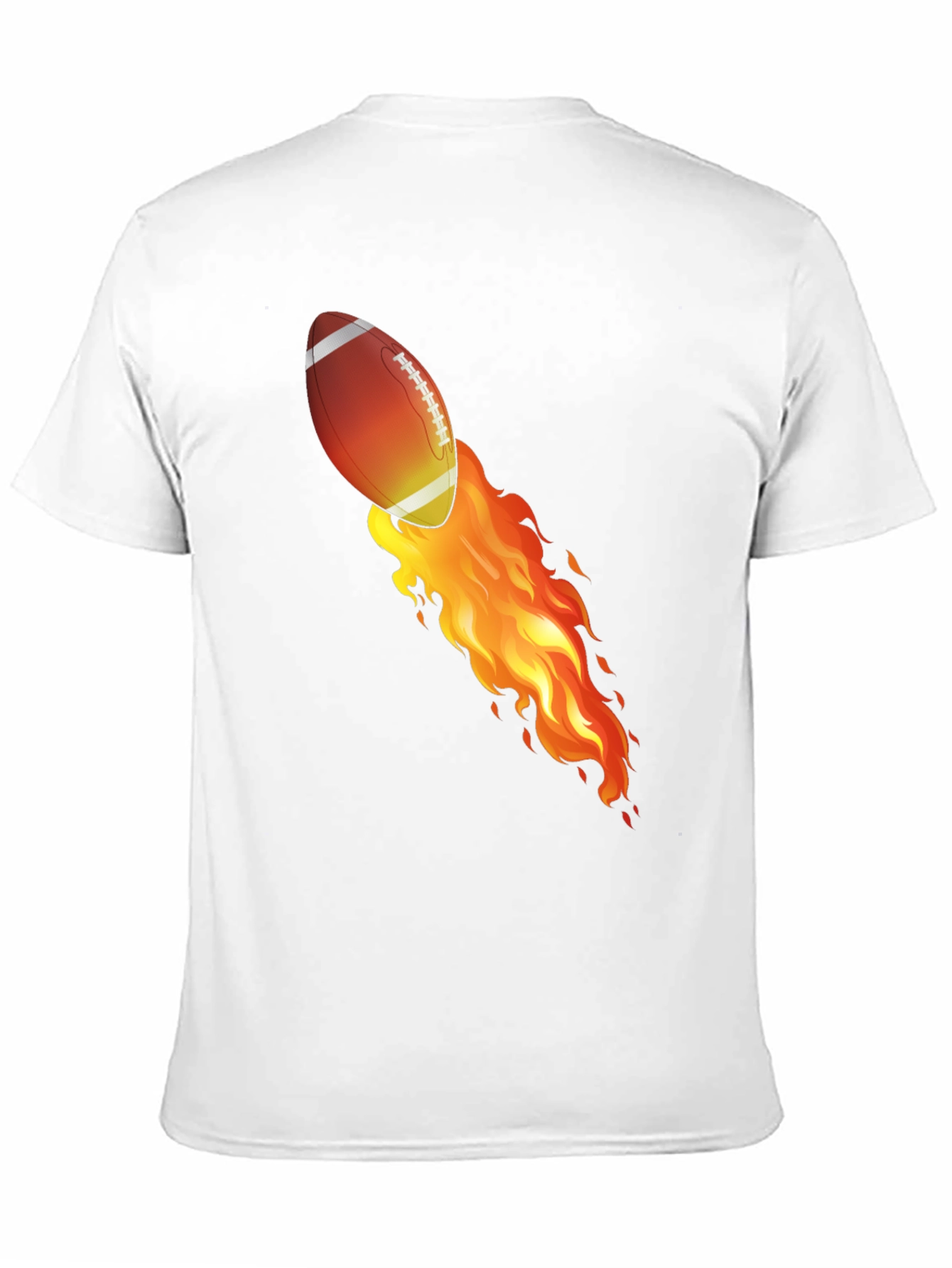 Flaming Football Graphic T-Shirt - Black