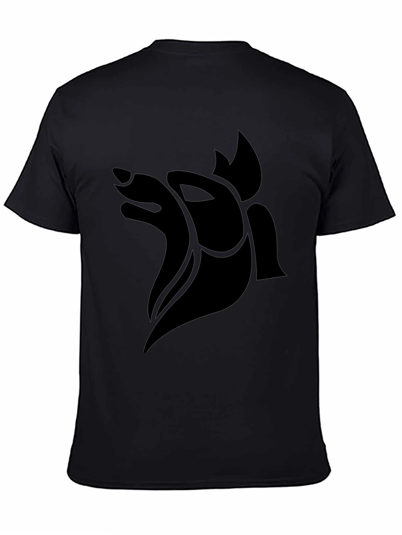 Abstract Fox Graphic Black T-Shirt