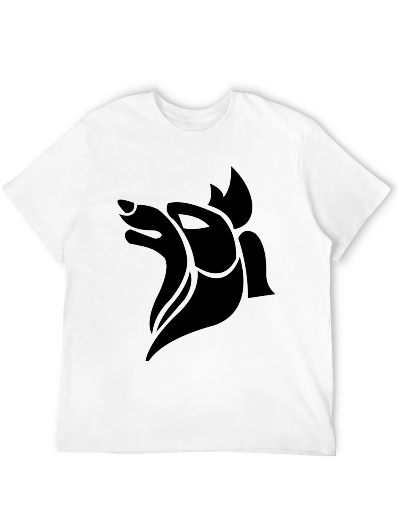 Abstract Fox Graphic Black T-Shirt