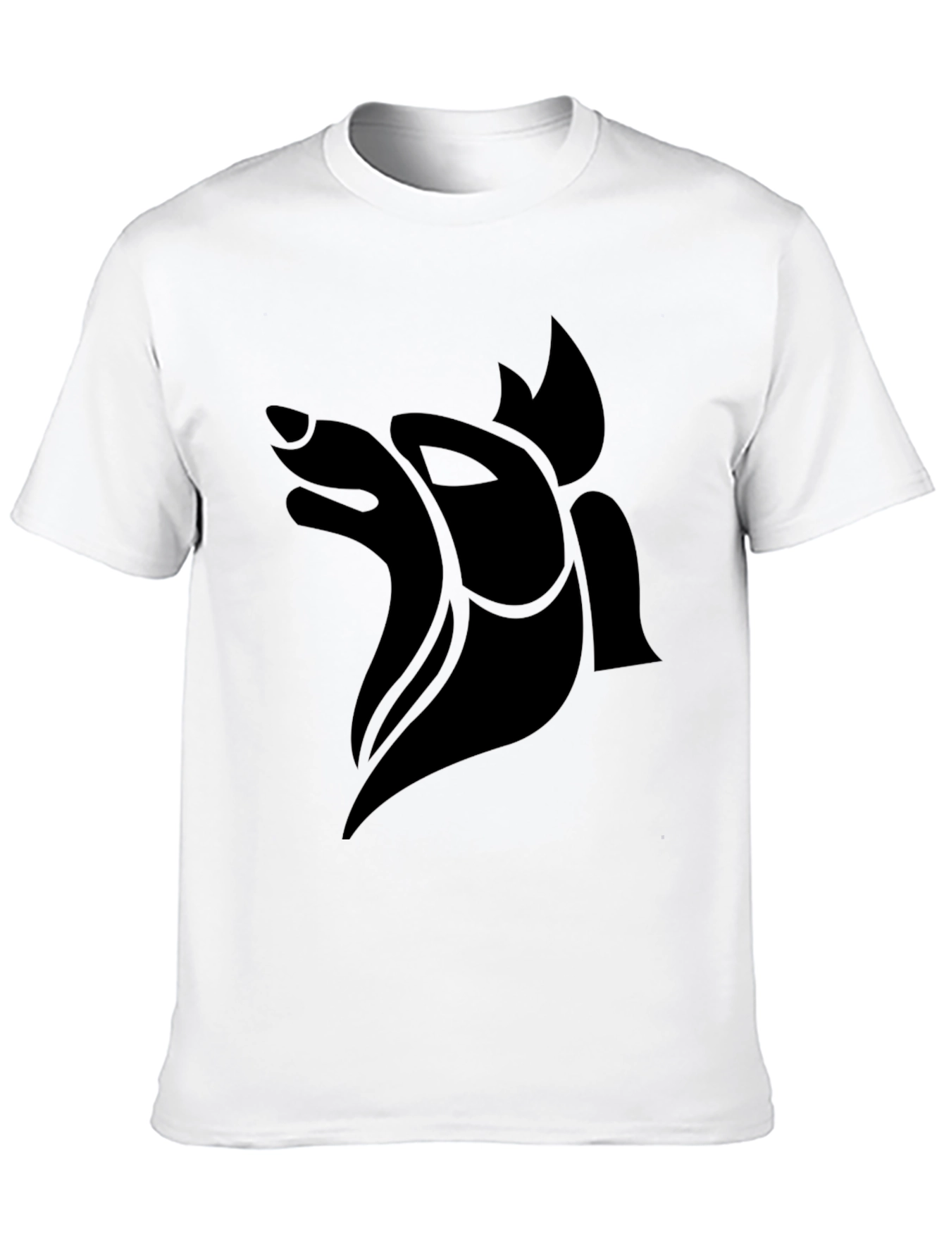 Abstract Fox Graphic Black T-Shirt