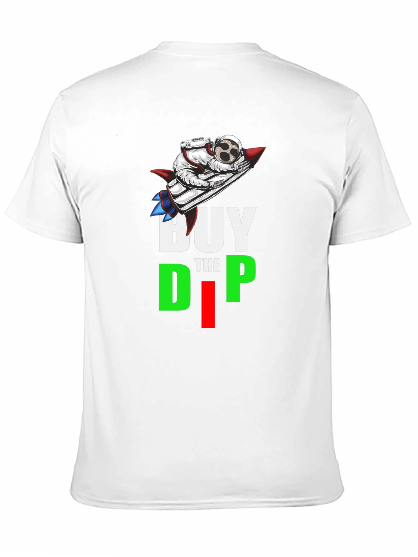 Buy the Dip T-Shirt Astronaut Rocket Crypto Black Tee