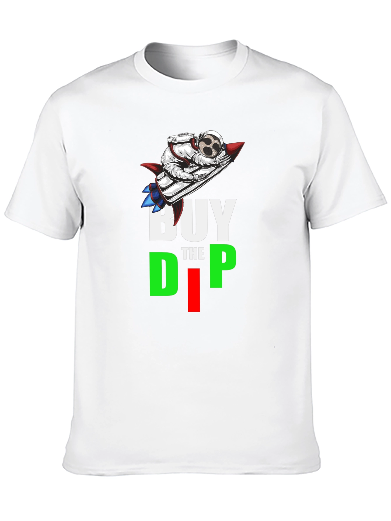 Buy the Dip T-Shirt Astronaut Rocket Crypto Black Tee