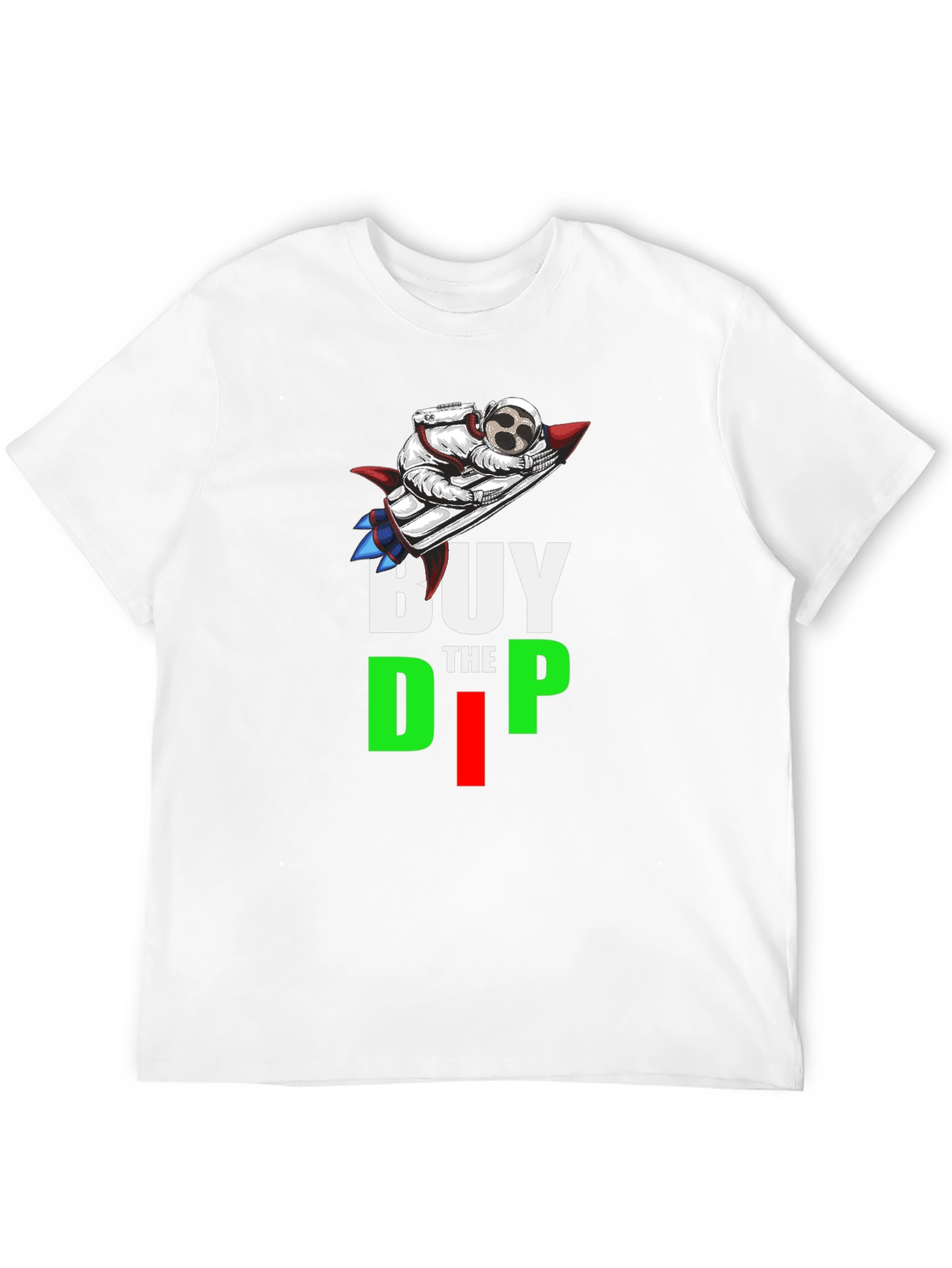 Buy the Dip T-Shirt Astronaut Rocket Crypto Black Tee