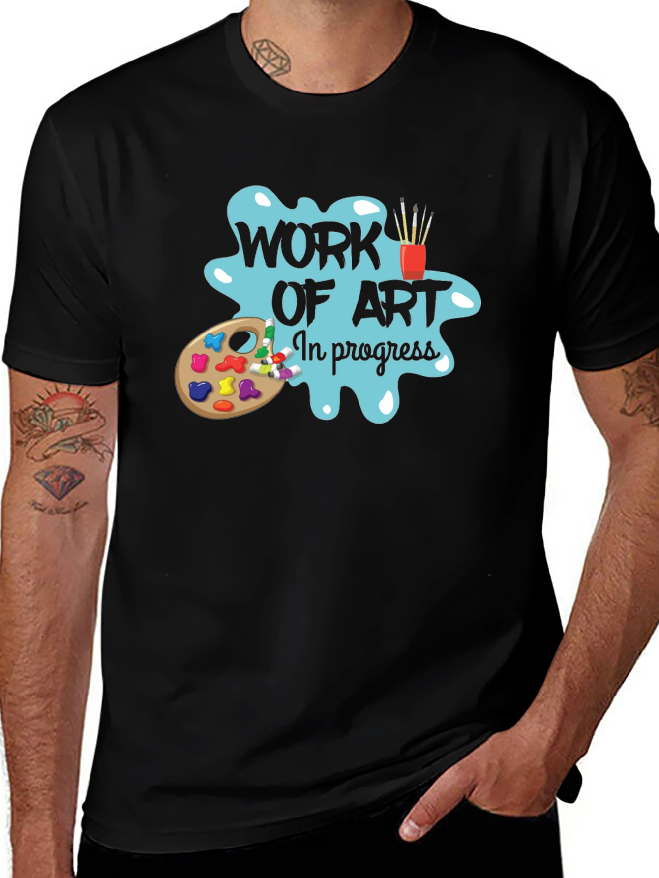 Work of Art In Progress Black T-Shirt